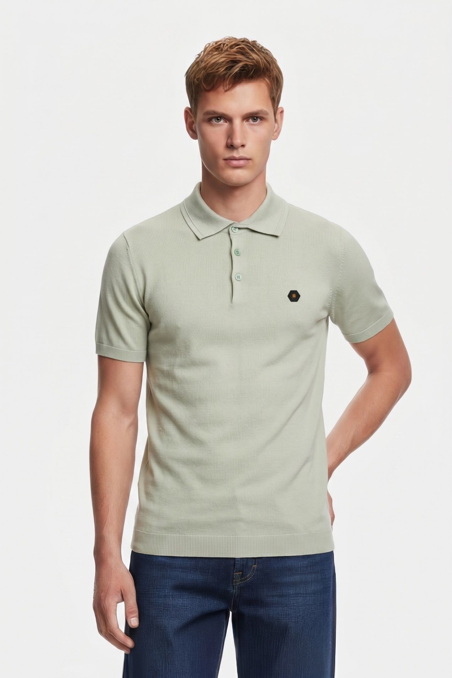 PULLOVER SHORT SLEEVE POLO BUTTON SOLID MINT 1