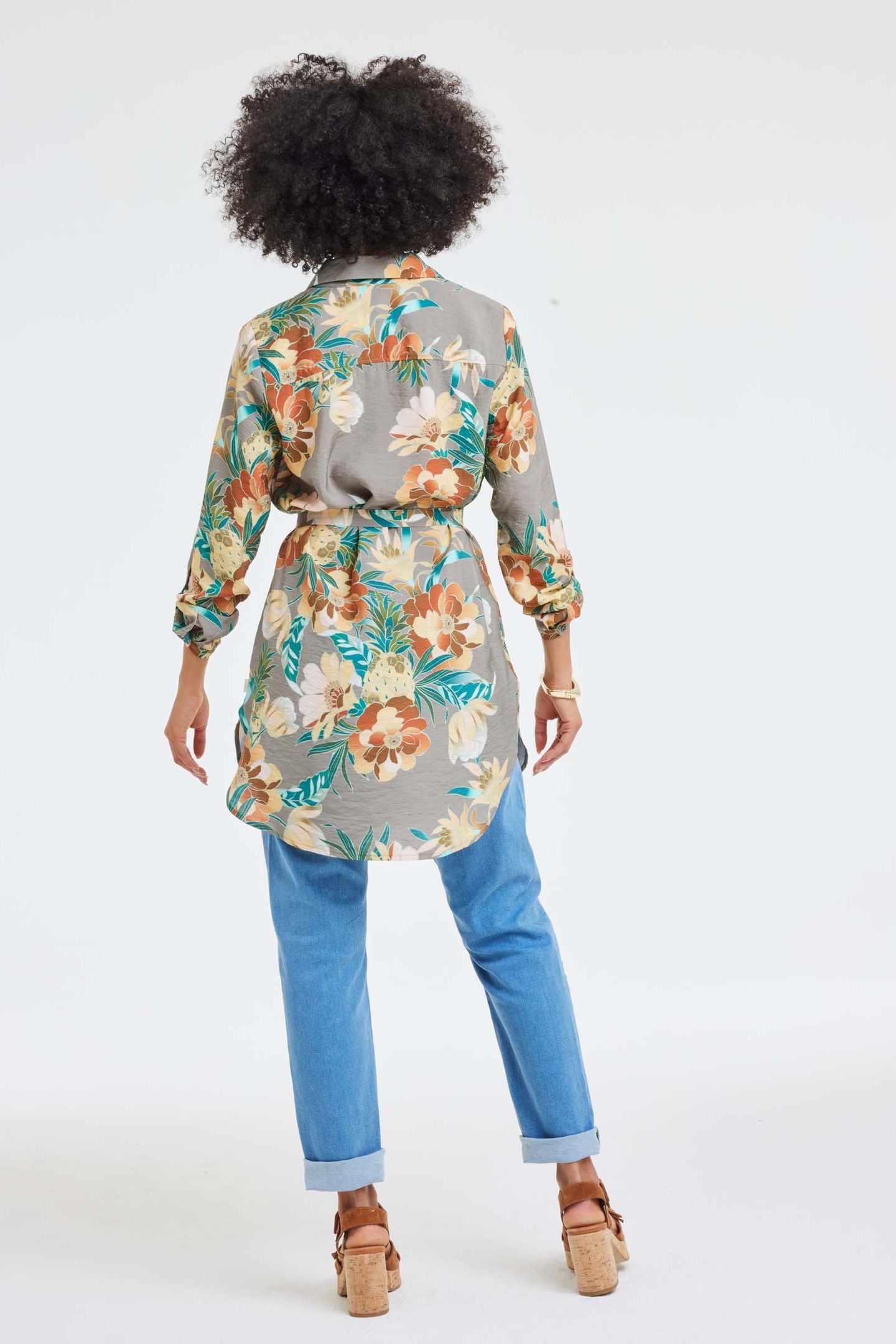 TUNIC JOLIE TAUPE RISING SUN PRINT 3