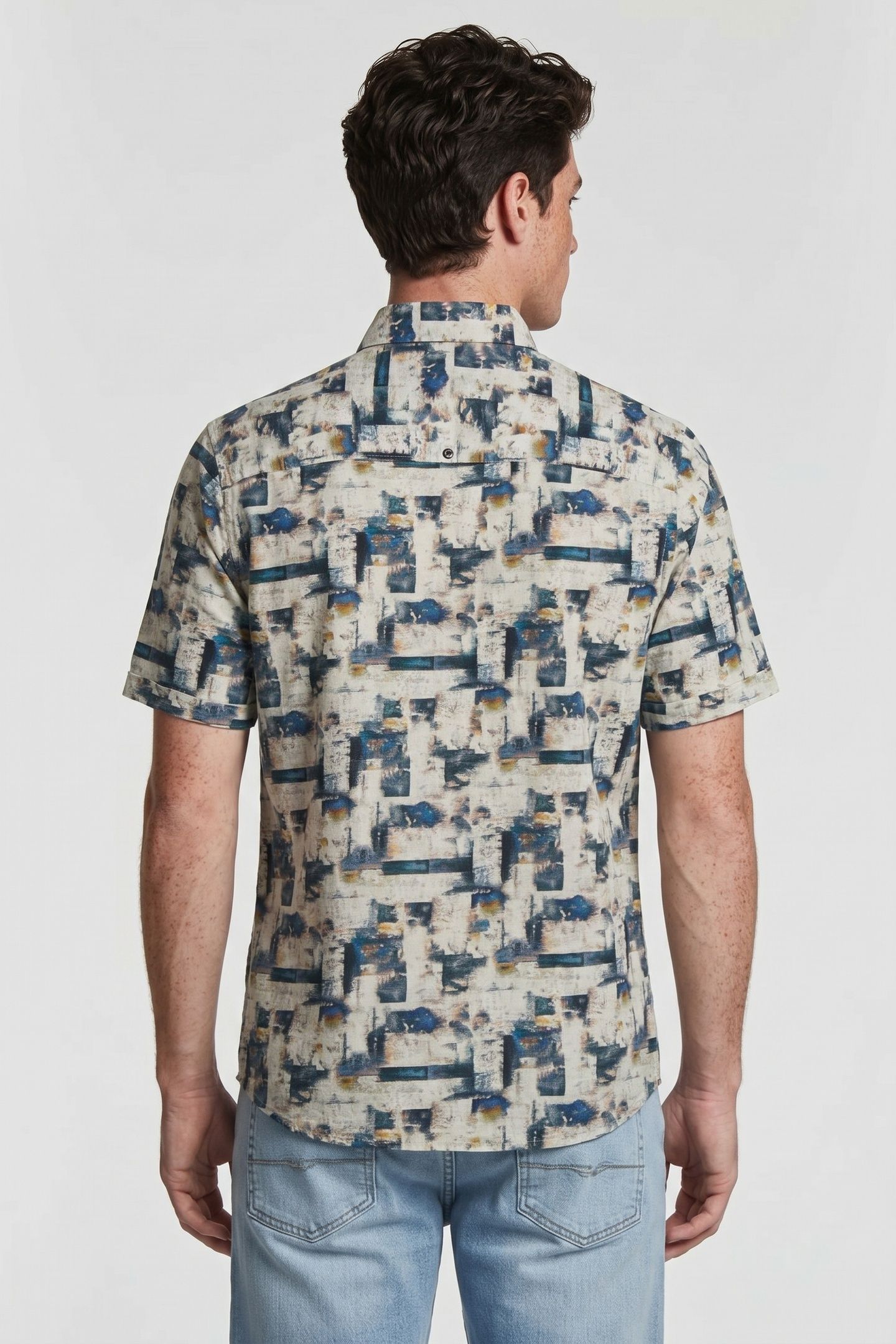 SHIRT SHORT SLEEVE ALLOVER PRINTED BLUE 2