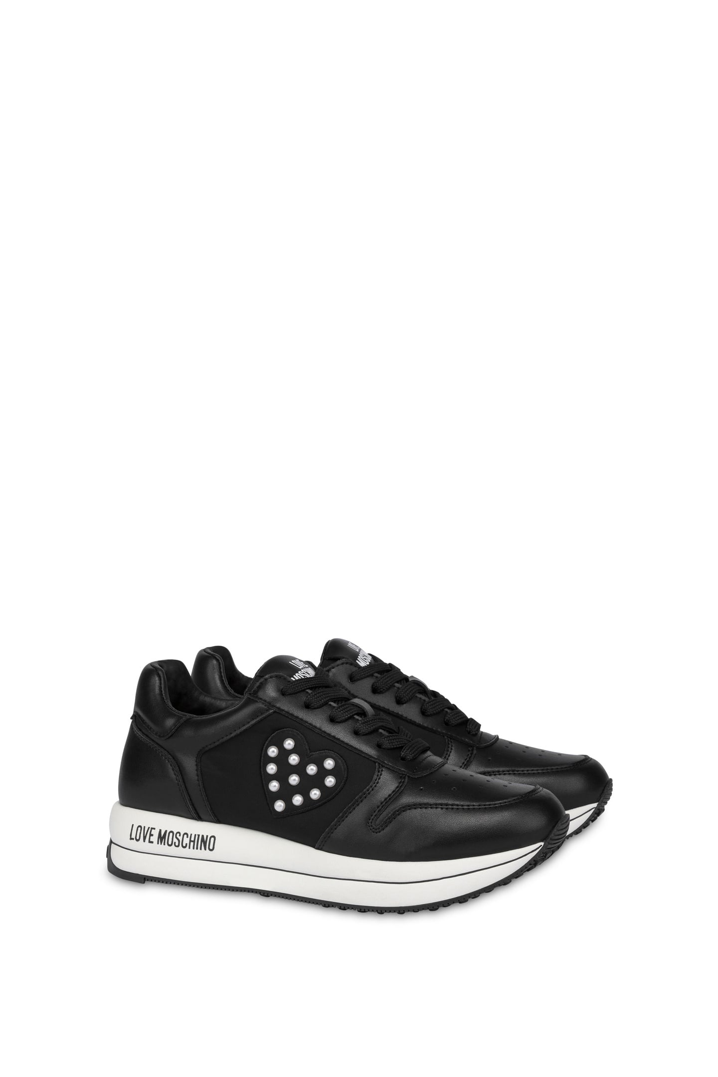 PEARLS CALFSKIN SNEAKERS BLACK 2