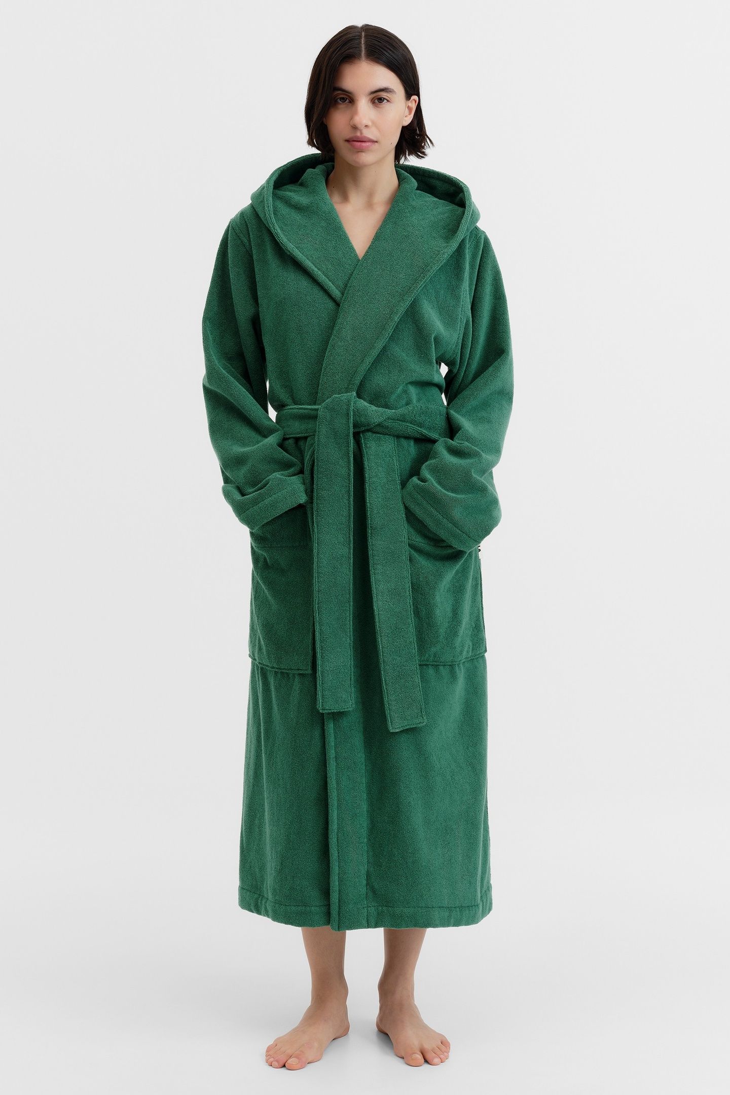 UNISEX HOODED BATHROBE TEAL GREEN 1