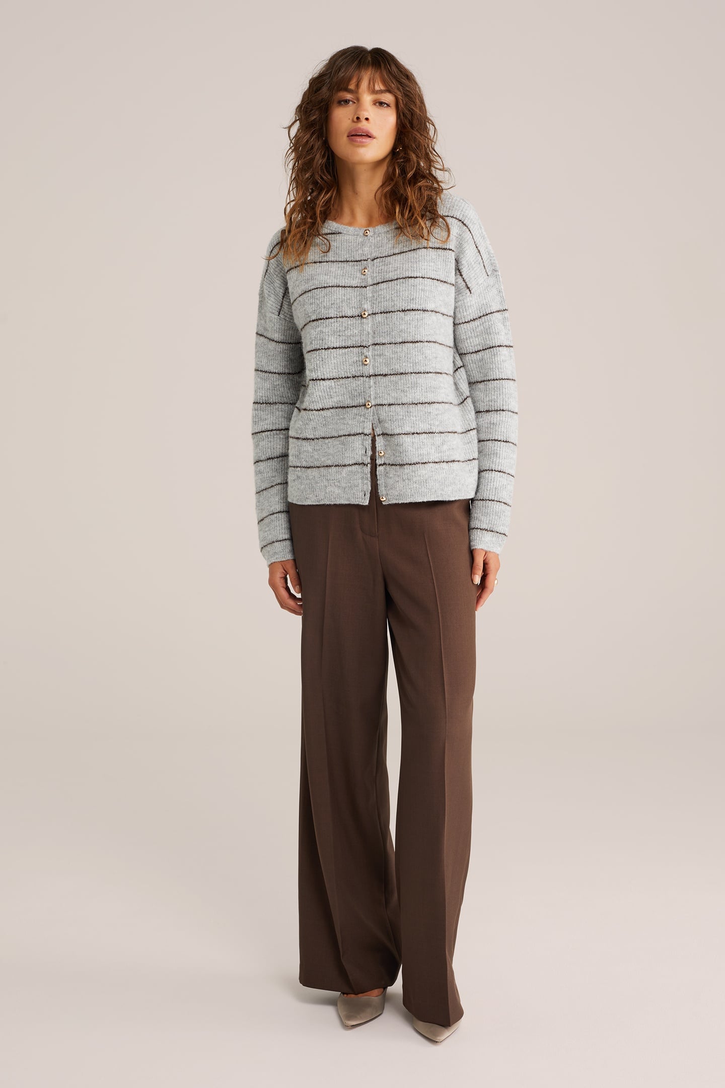 KNITTED CARDIGAN BLENDED LIGHT GREY 3
