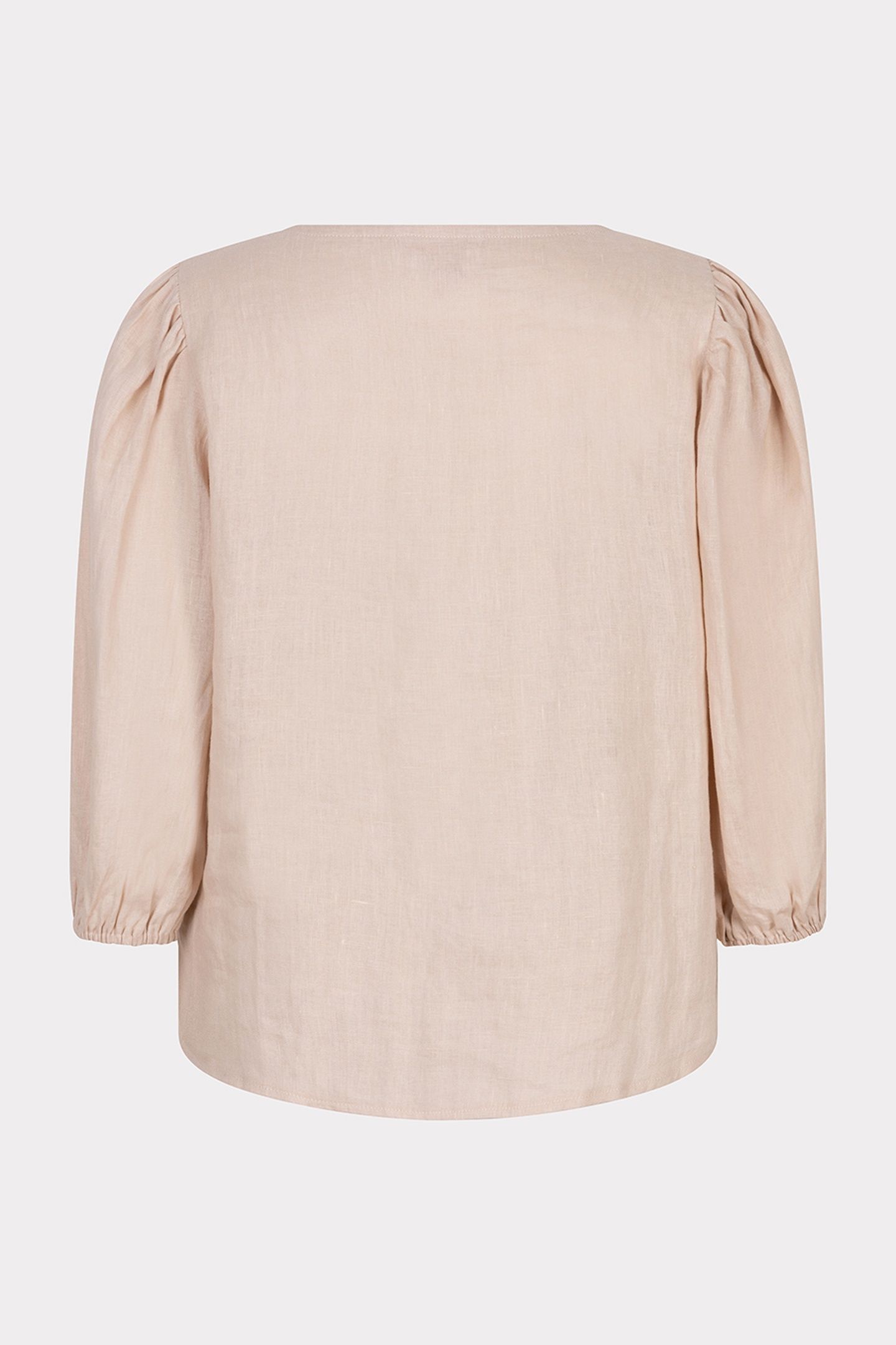 BLOUSE R-NECK LINEN SAND 2