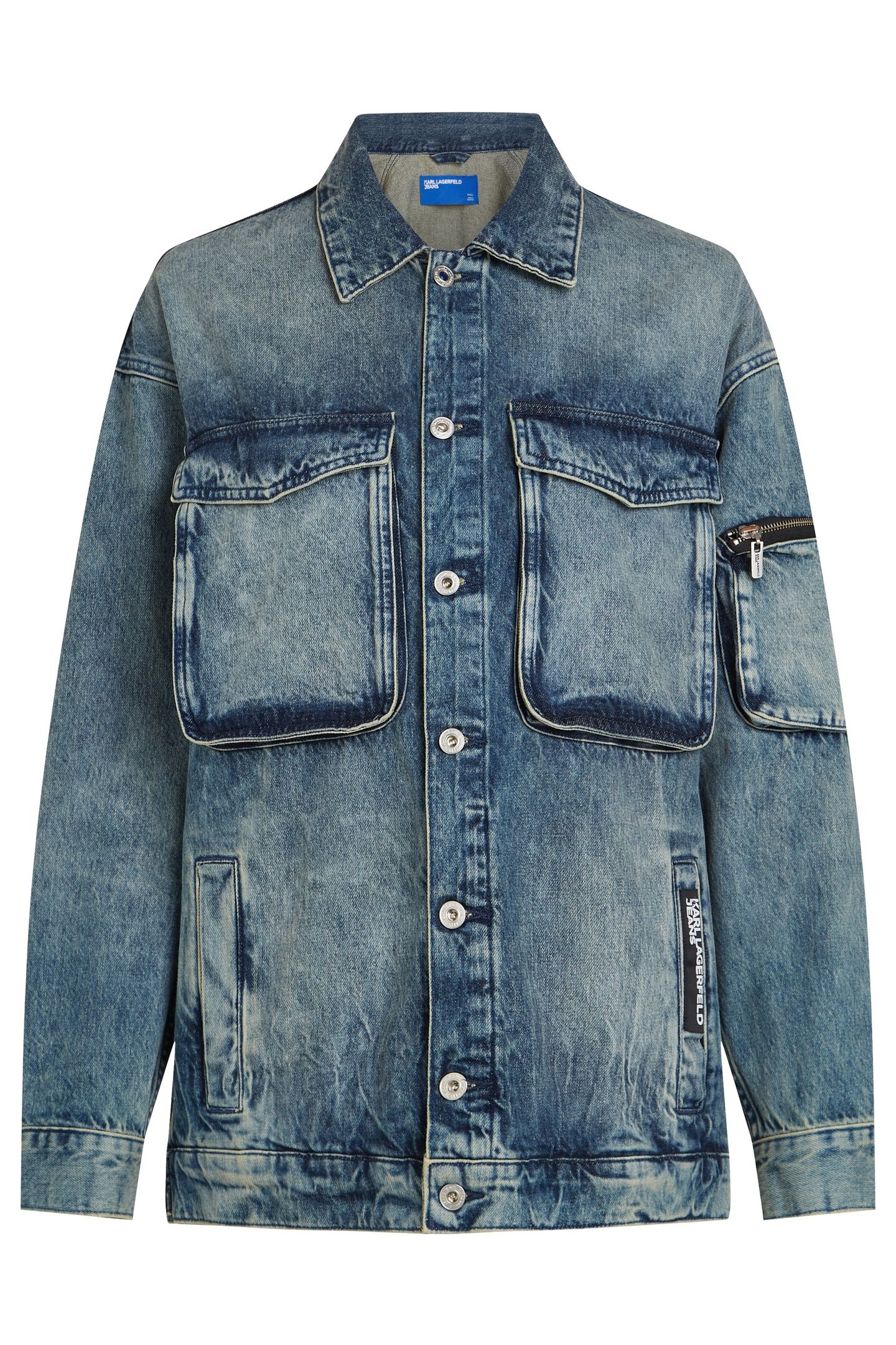 KLJ UTILITY DENIM JACKET TINTED VISUAL WASHED BLUE 5
