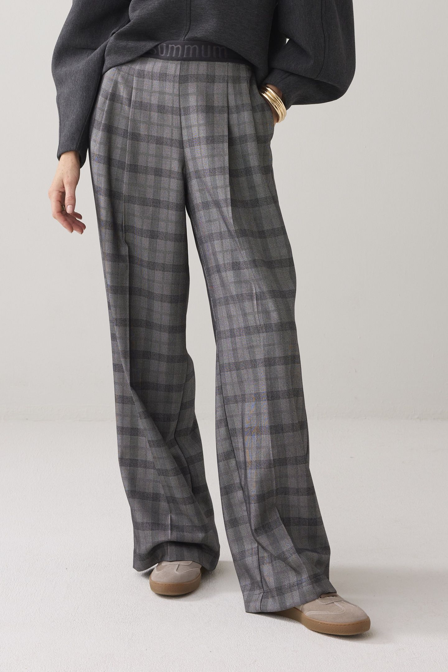 TROUSERS CHECK BLACK 1