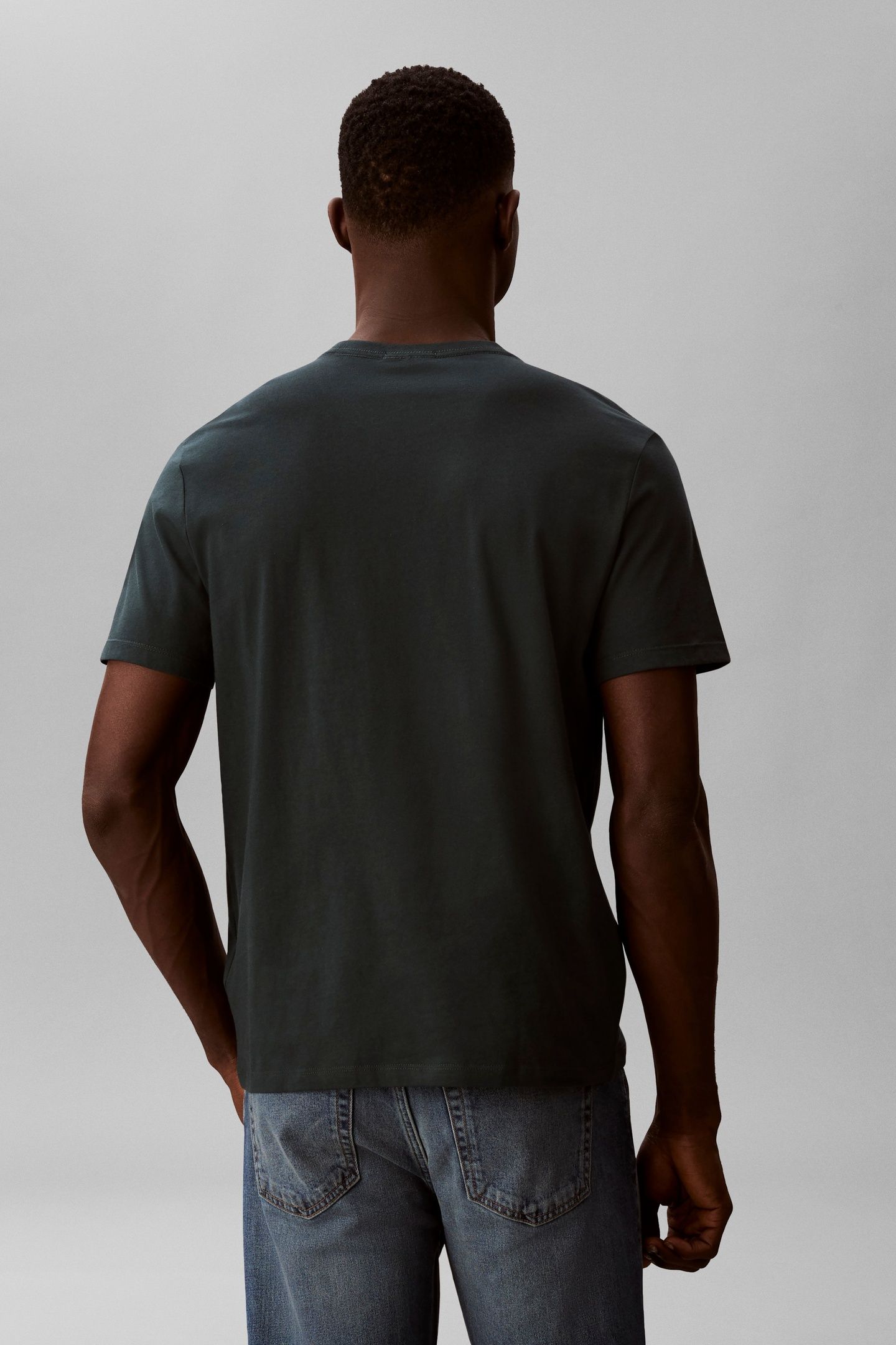 SS 30S CLASSIC MICRO TEE BRIGHT WHITE/DARK TEAL 4