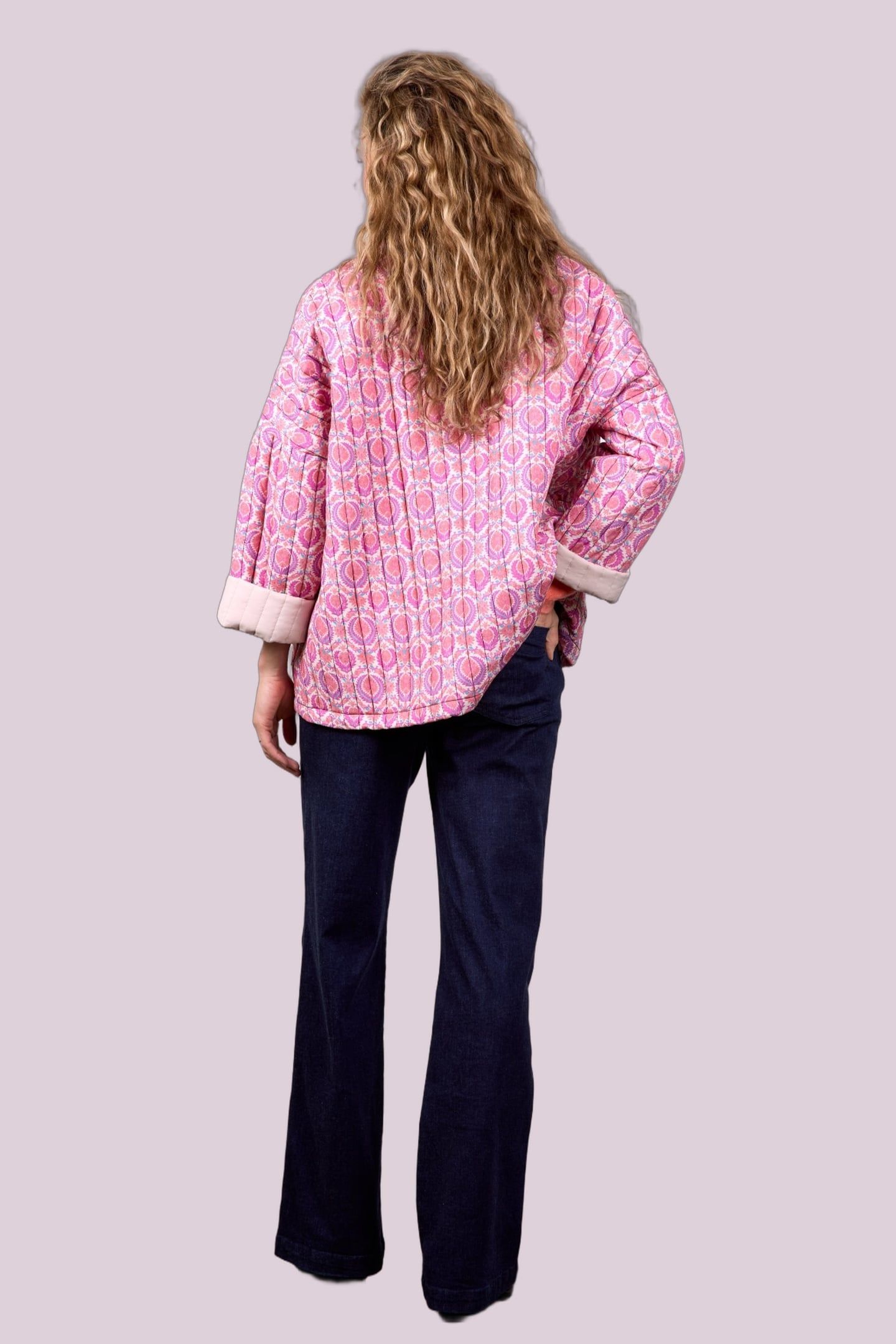 BLAZER BELLA PADDED PINK GRANITO PRINT 3