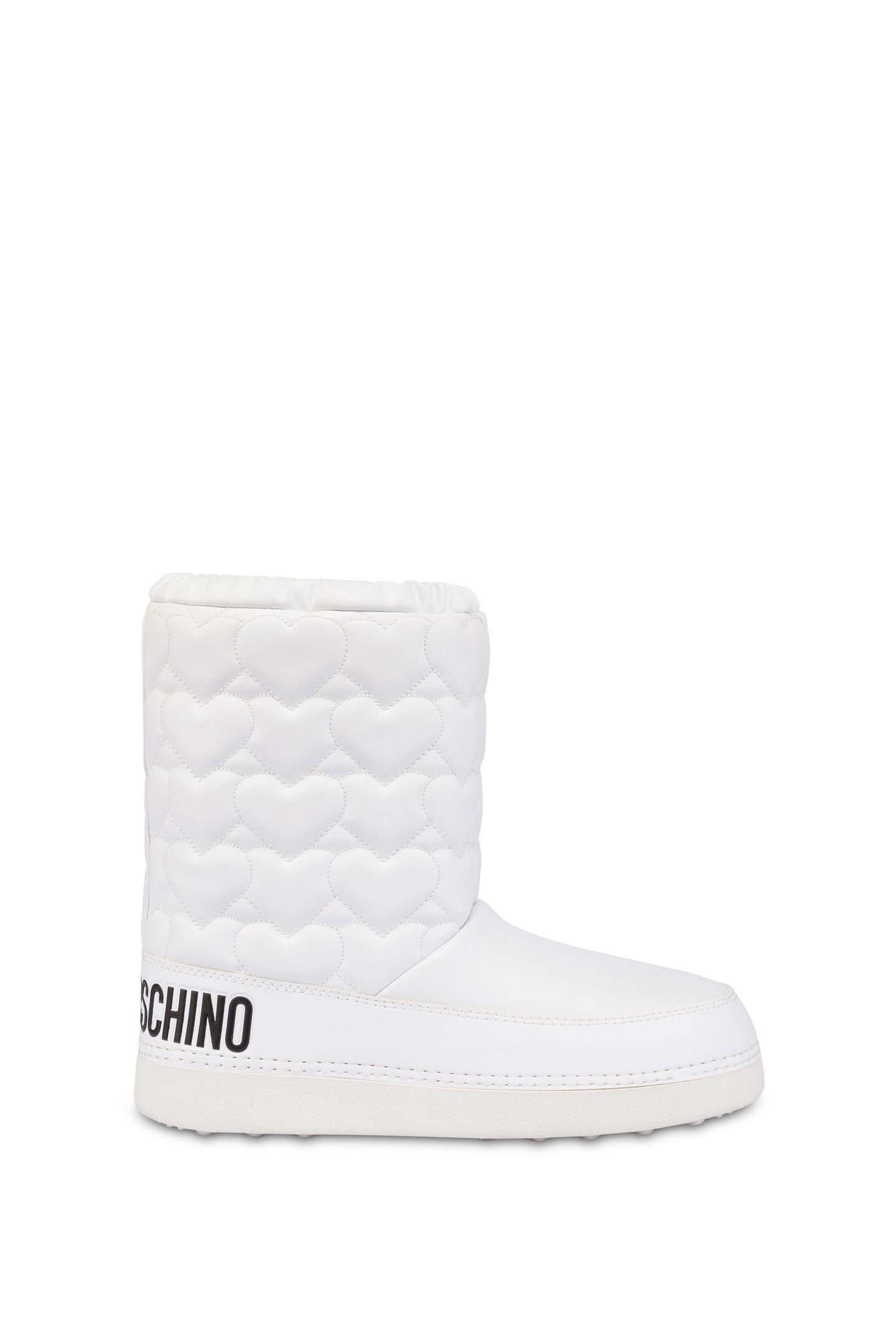 HEART QUILTED SNOW BOOTIES WHITE 2