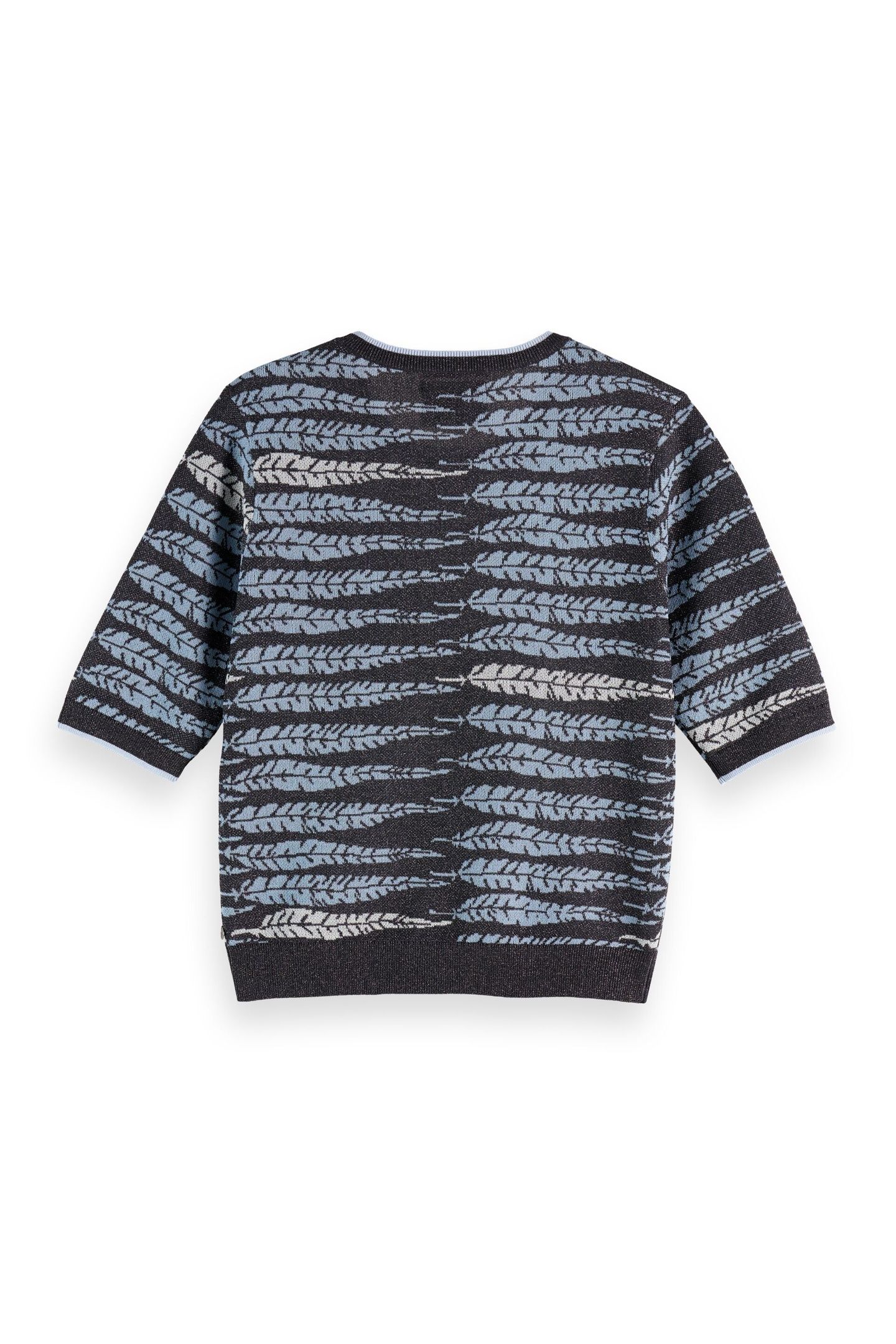 LUREX JACQUARD KNITTED TEE CHARCOAL ART 7