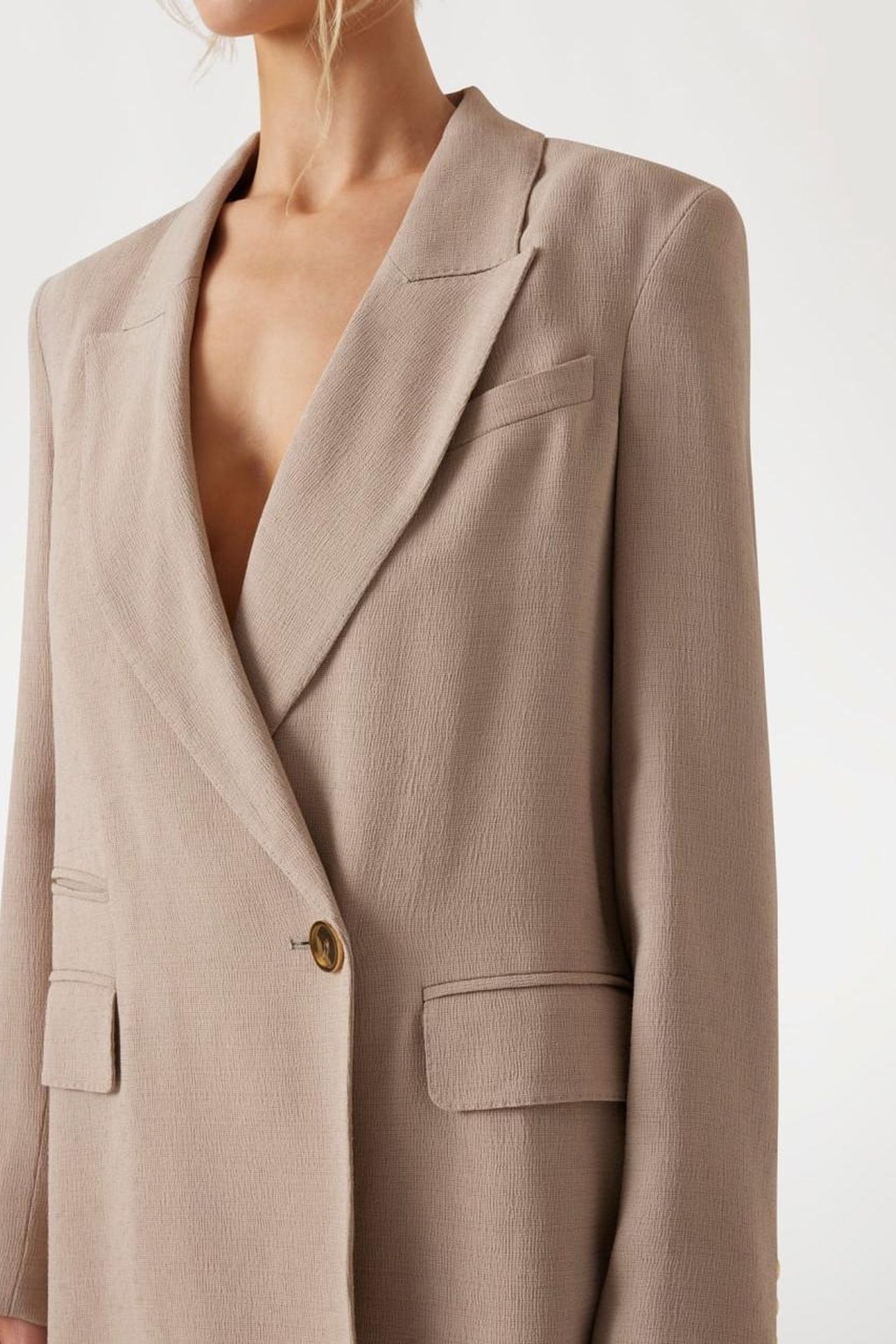 ARIANA DOUBLE BREAST VELVET TAUPE 7