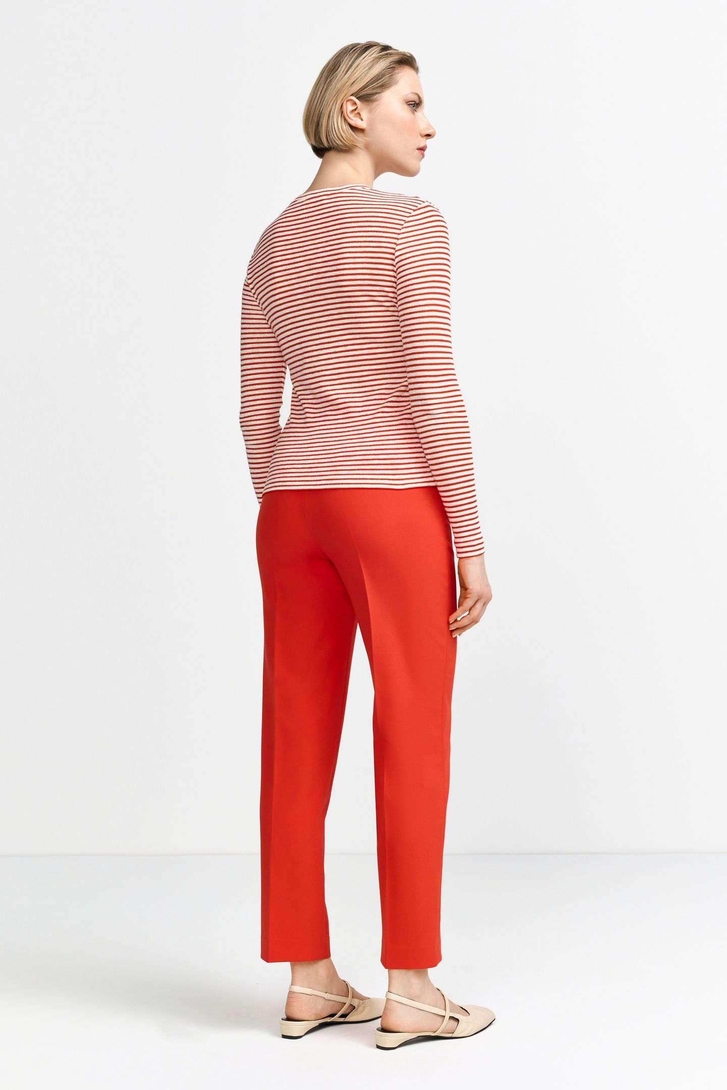 SPARKLE STRIPED LONGSLEEVE ORGANIC SUNSET RED 3