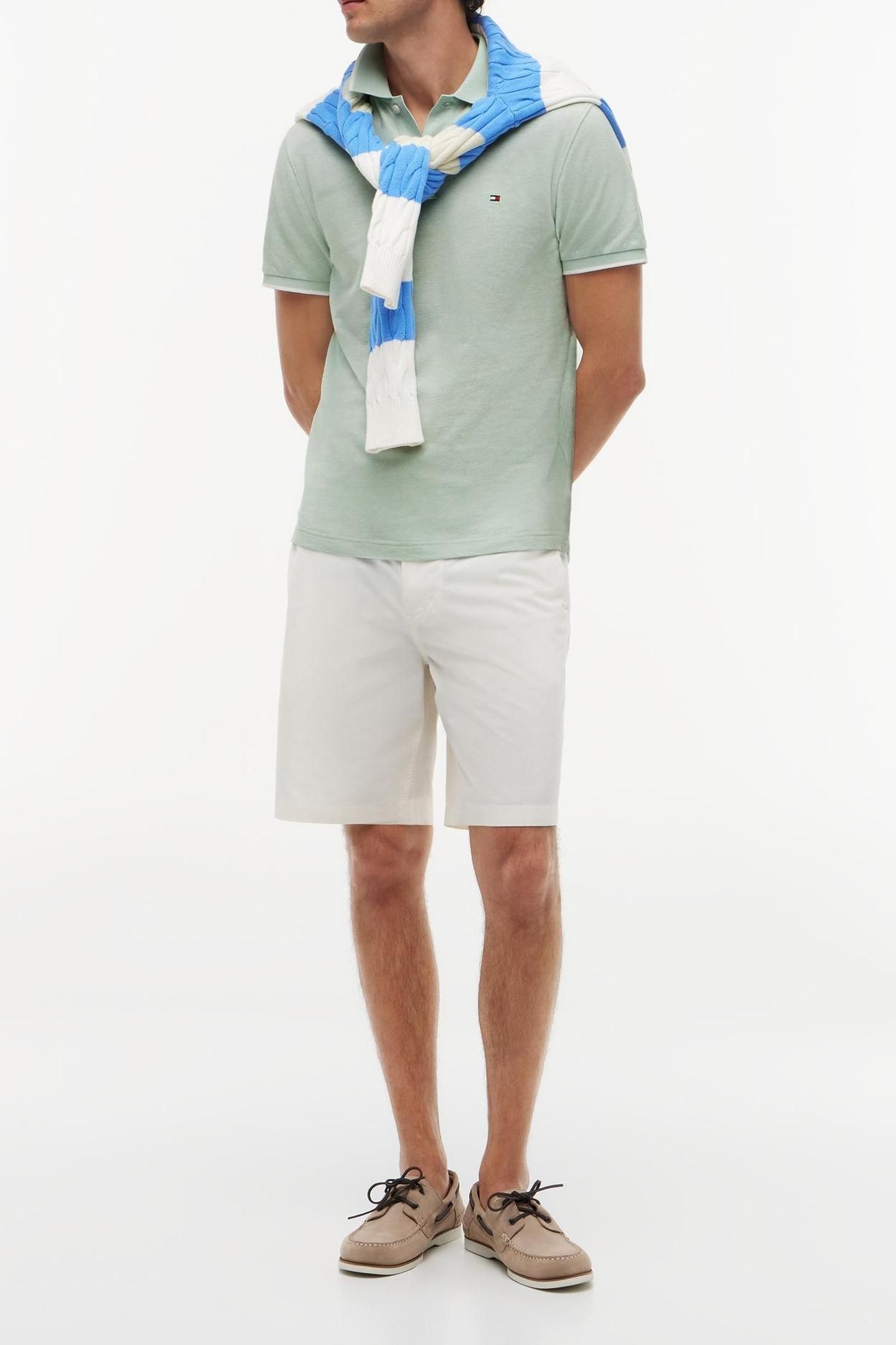COTTON LINEN PIQUE POLO CRUSHED MINT 2