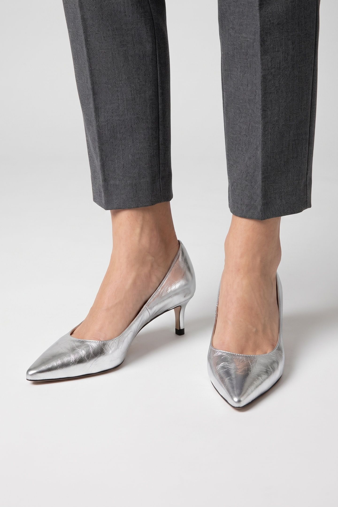 AVA NEW LOW FLARE HEEL SILVER 3