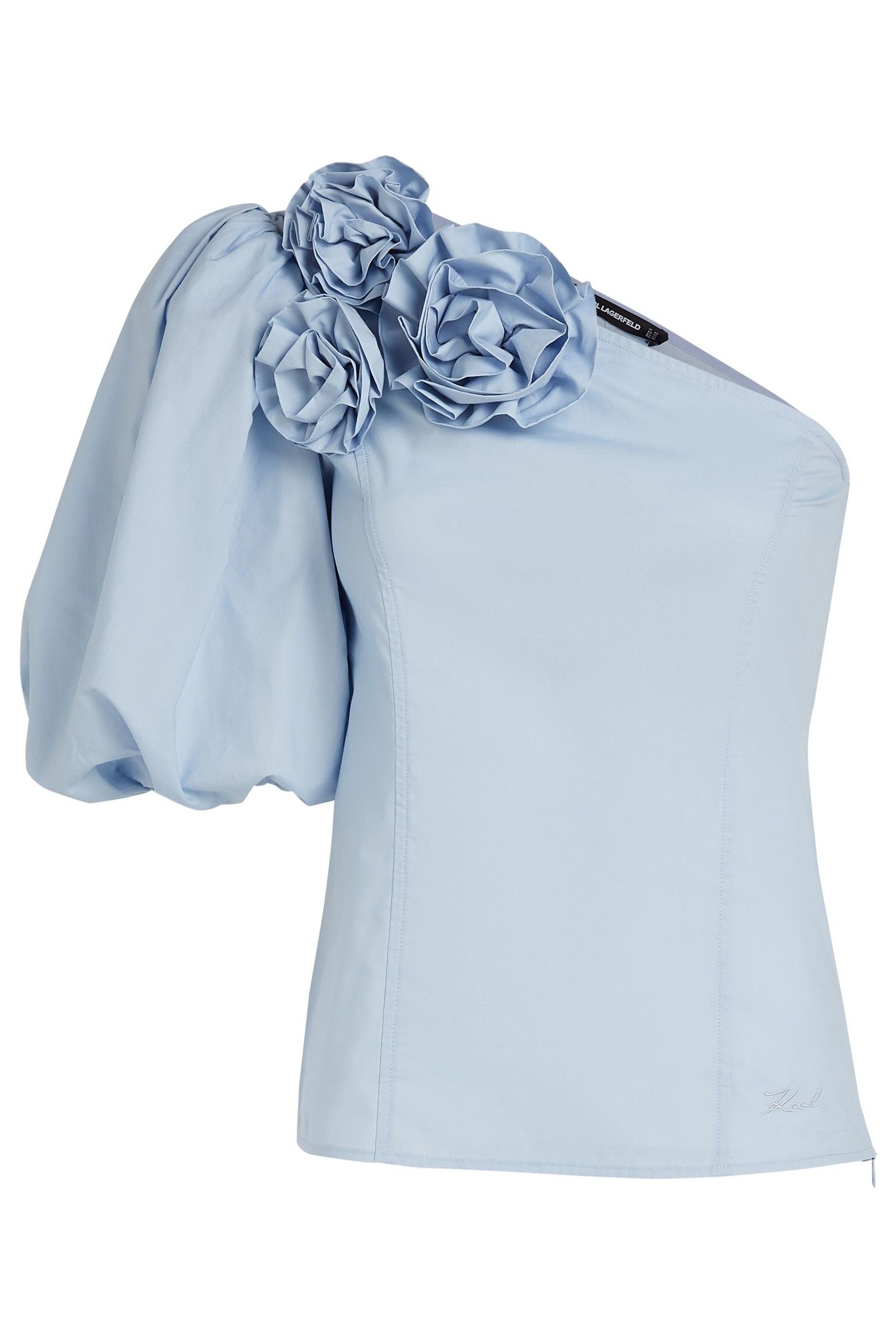 FLOWER ONE SHOULDER BLOUSE KENTUCKY BLUE 3