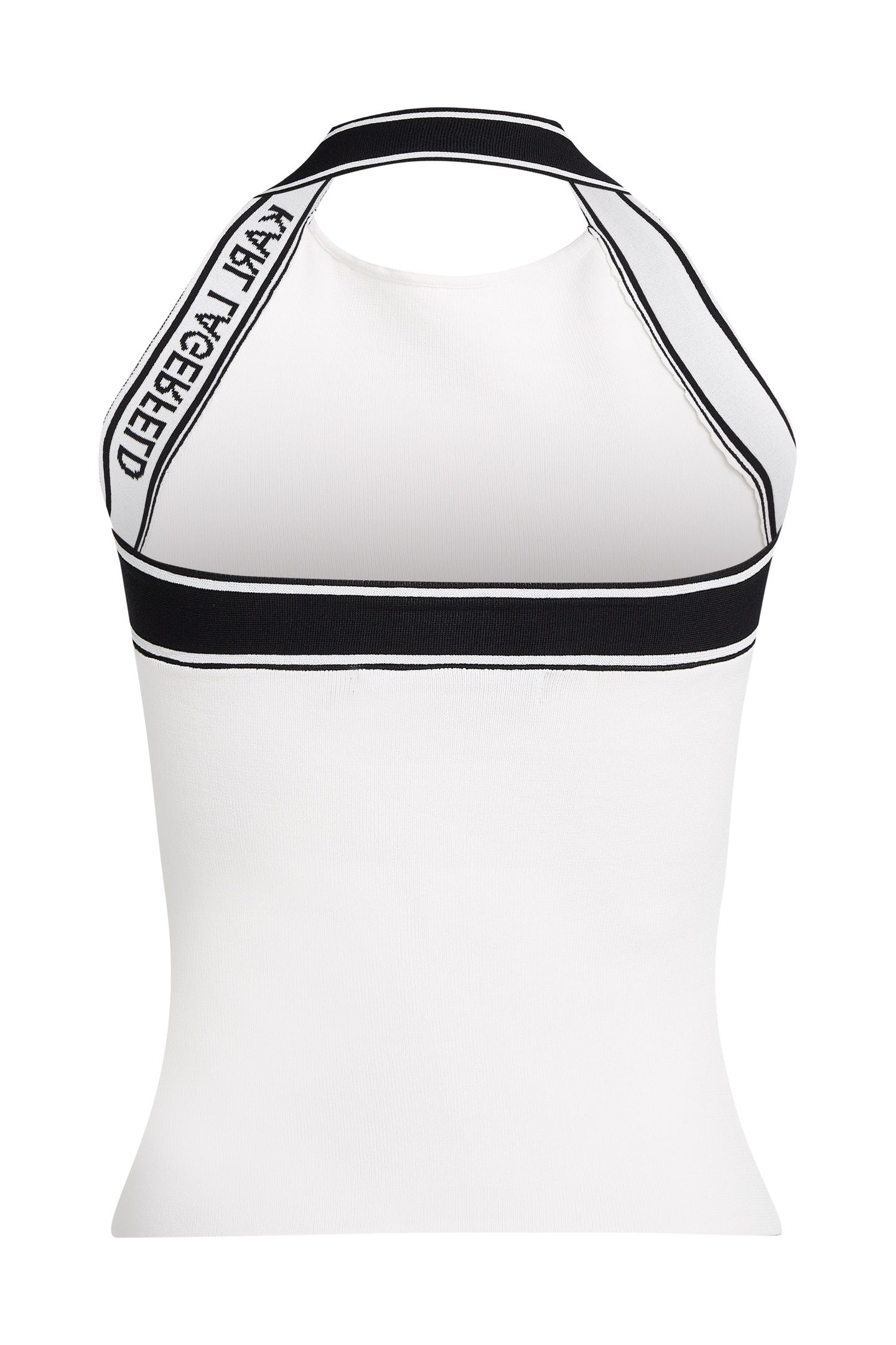 KNIT LOGO HALTER TOP WHITE/BLACK 6