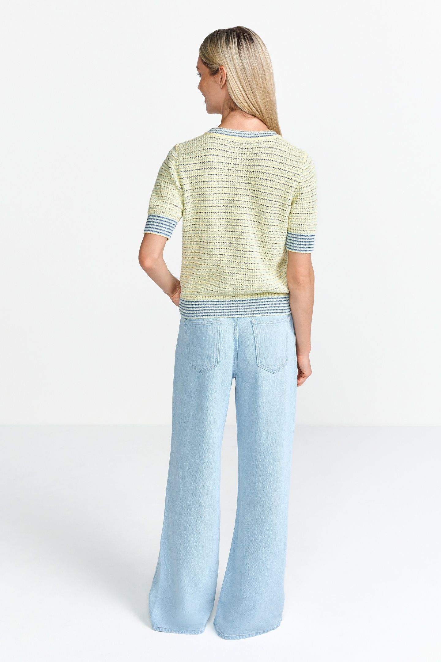 STRIPED TOWELLING CARDIGAN LIGHT VANILLA 3