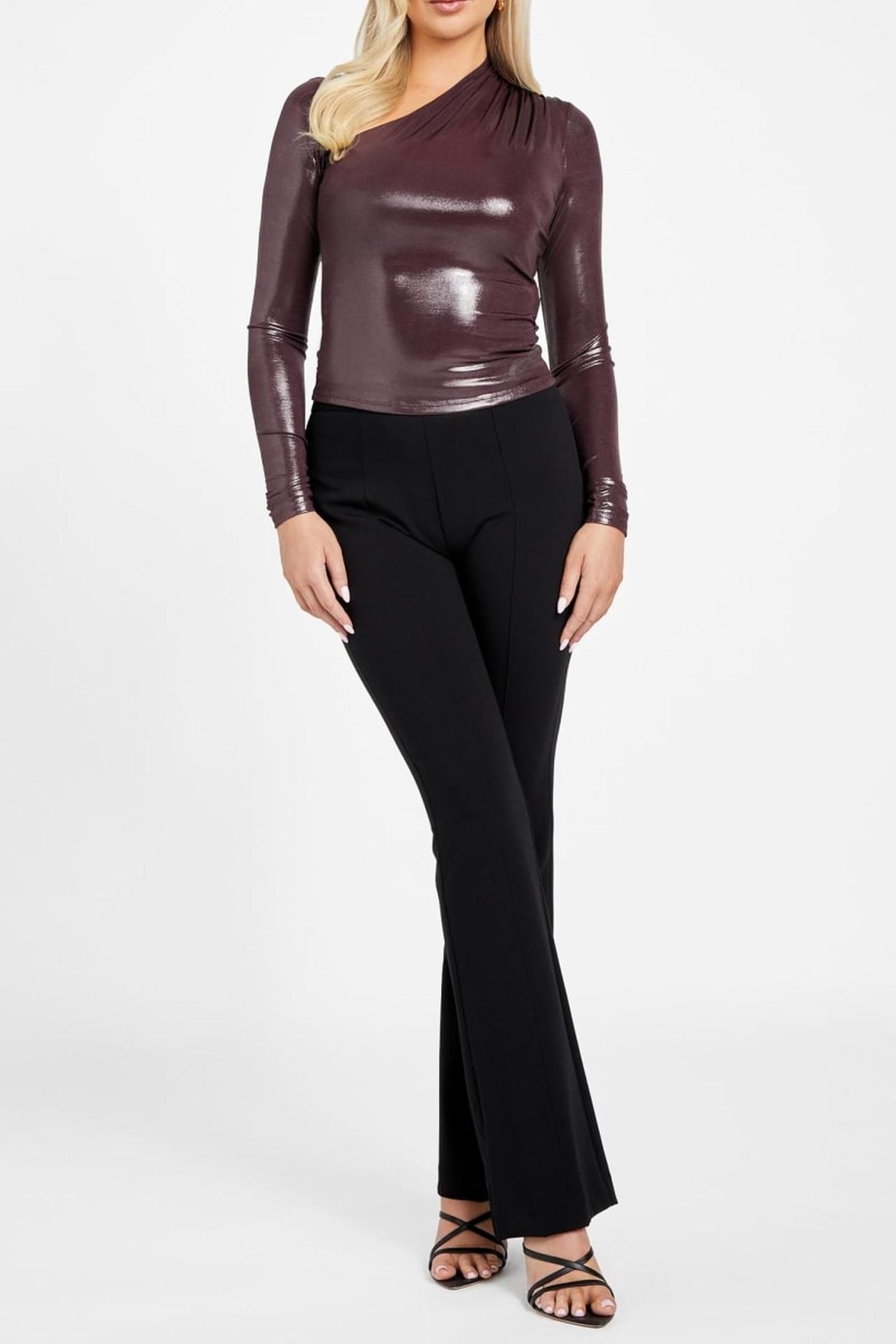 PETRA ONESHOULDER DR SHINY REGAL PLUM 2