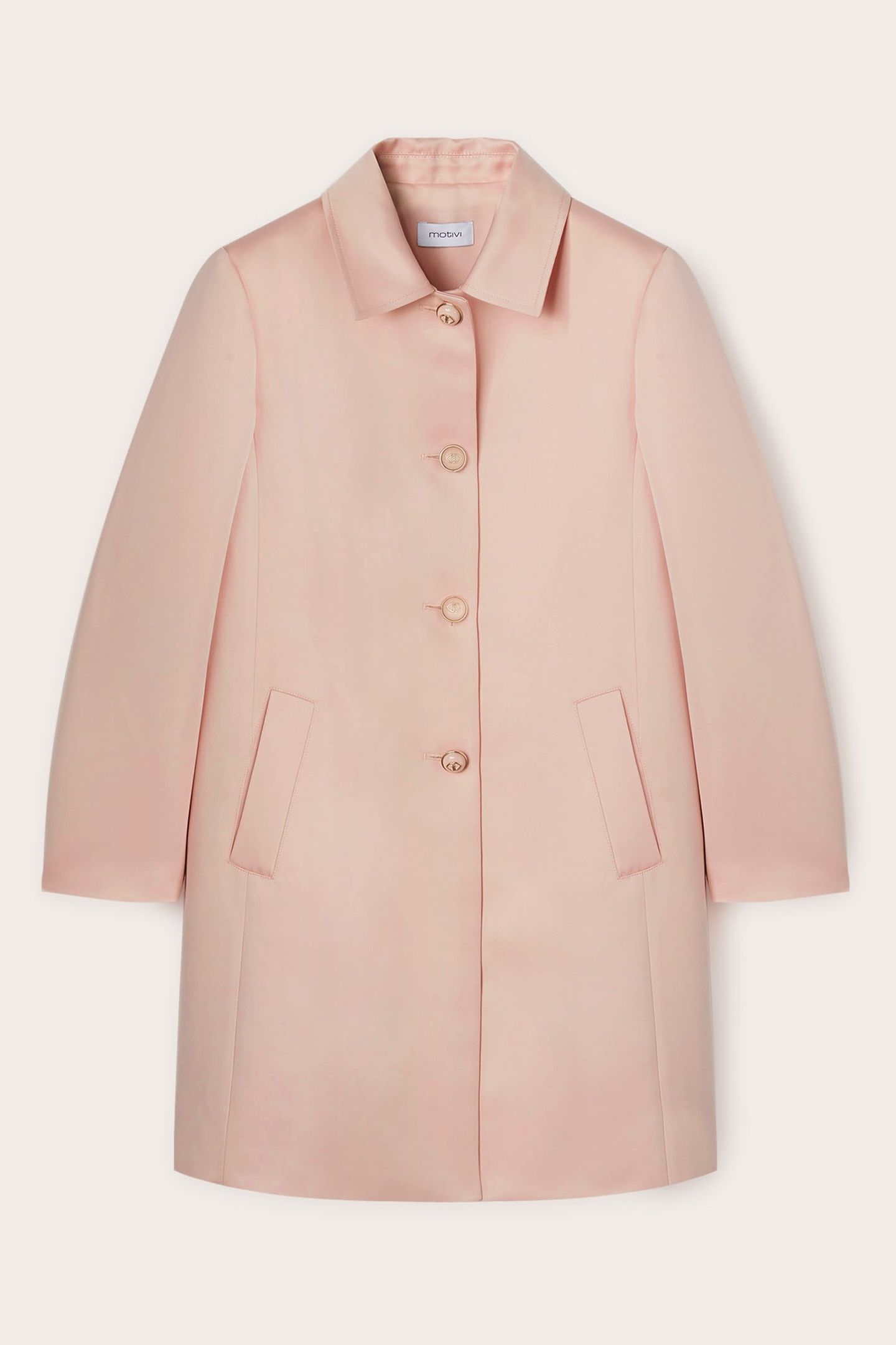 SINGLE-BREASTED COAT IN DUCHESSE SATIN POWDER PINK 5