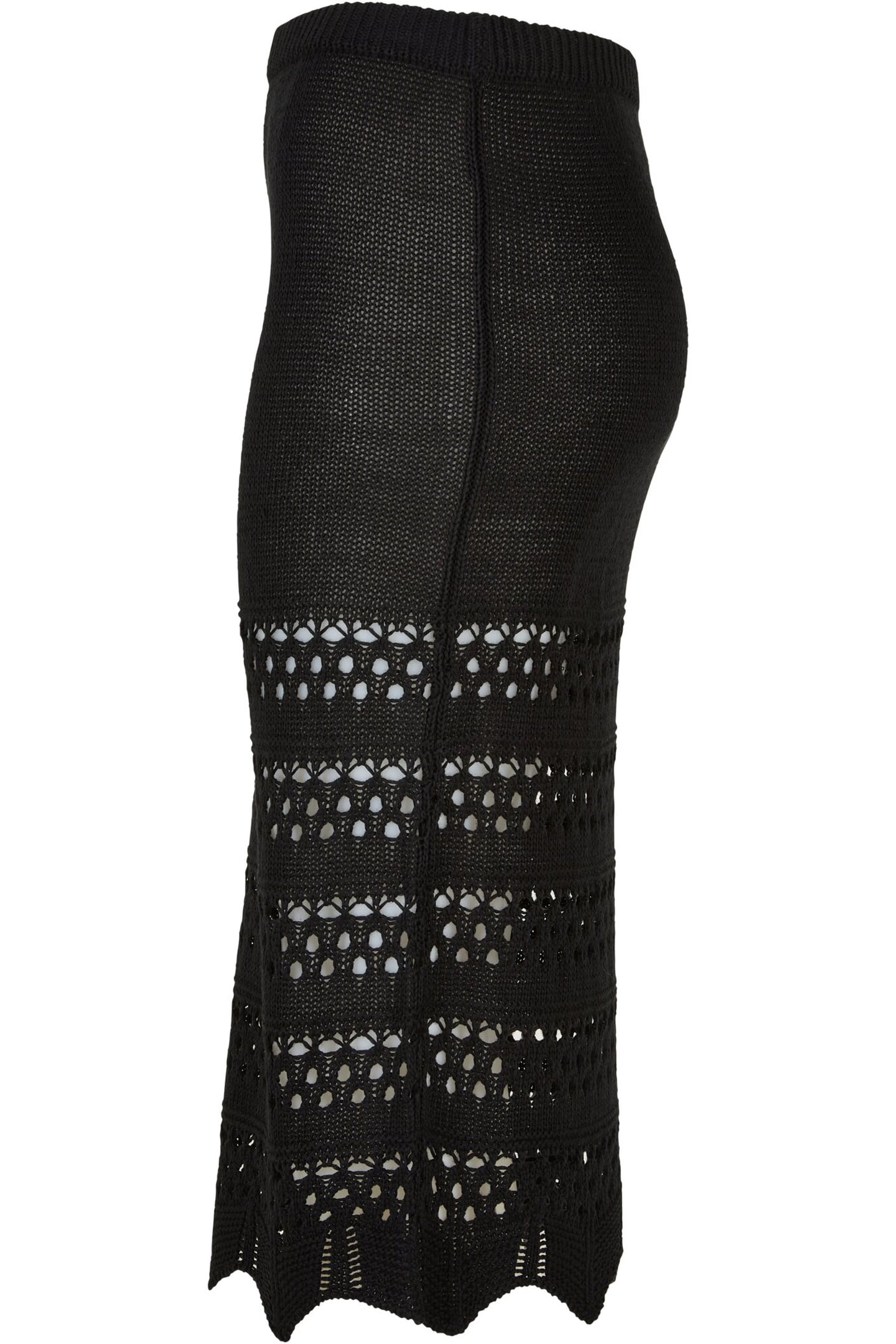 LADIES 3/4 CROCHET KNIT SKIRT BLACK 2
