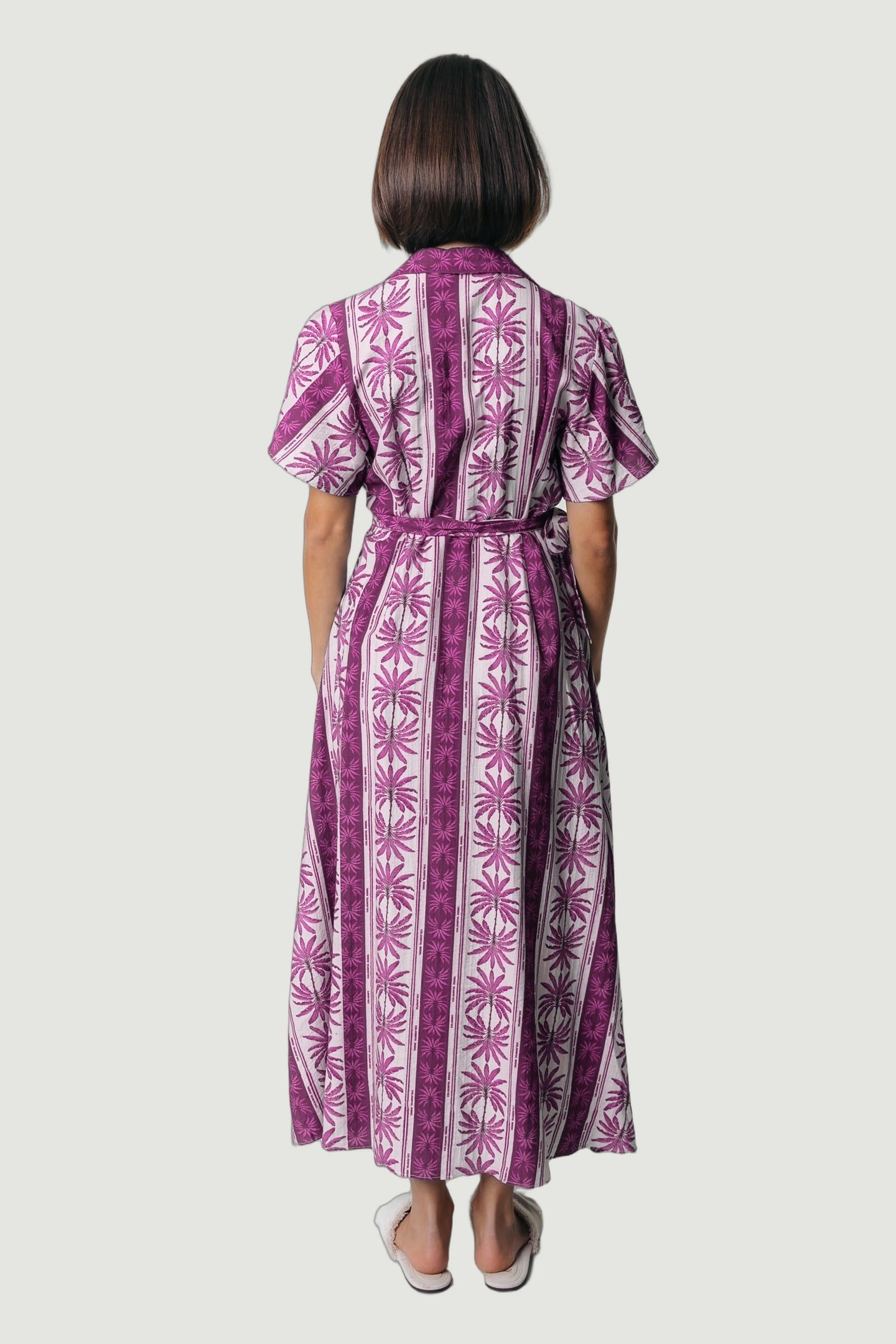 AVA PALM COLLAR REAL WRAP MAXI DRESS SS RASPBERRY WINE 2