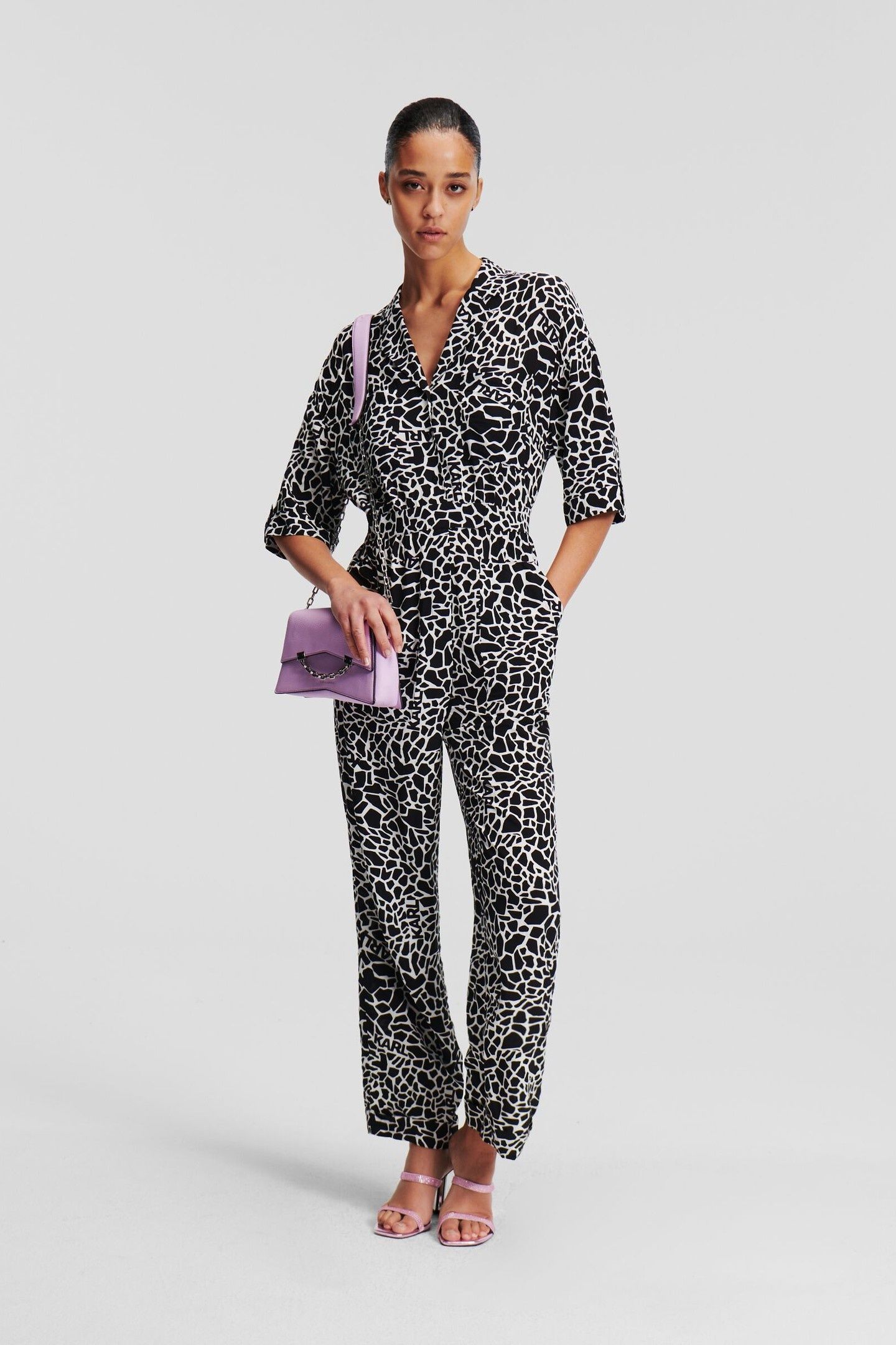 PRINTED JUMPSUIT GIRAFFE BLACK/WHITE 7