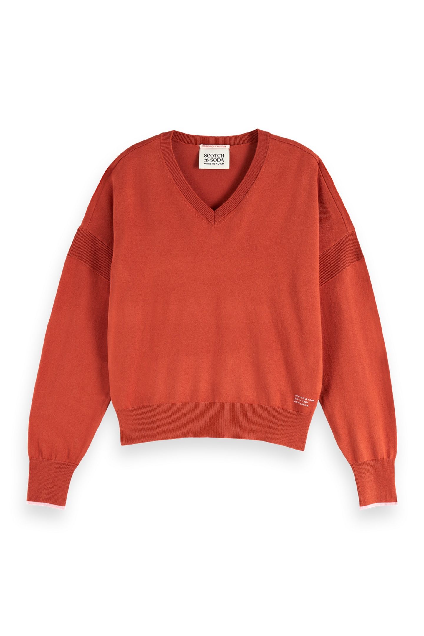 V-NECK RELAXED PULLOVER KETCHUP 4