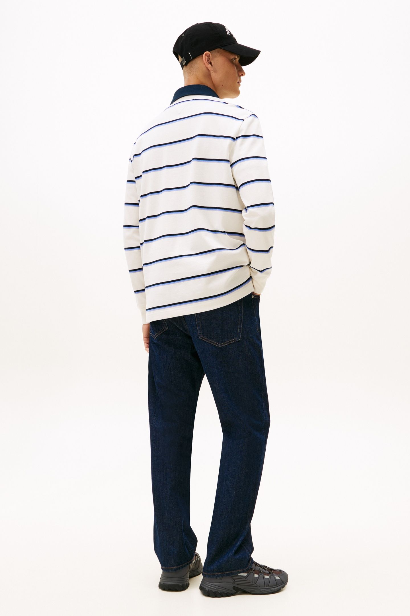 TJM RELAXED WOVEN LABEL POLO ANCIENT WHITE STRIPE 2