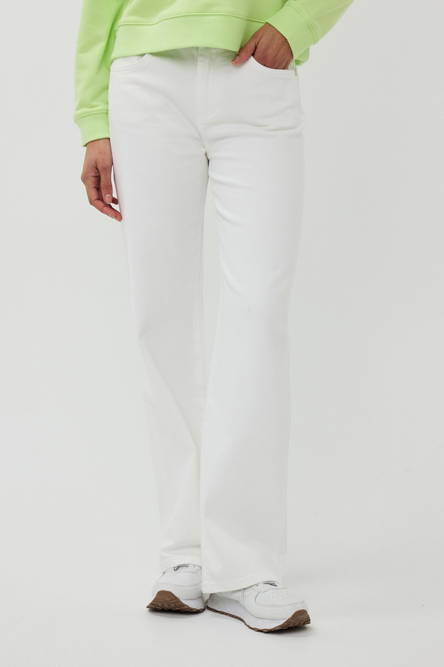 TROUSERS WIDE LEG JEANS OFF WHITE 1