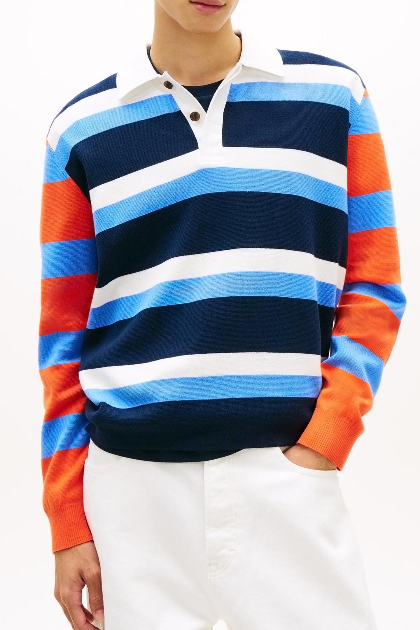TJM REGULAR WOVEN RUGBY SWEATER BLUE TWILIGHT 1
