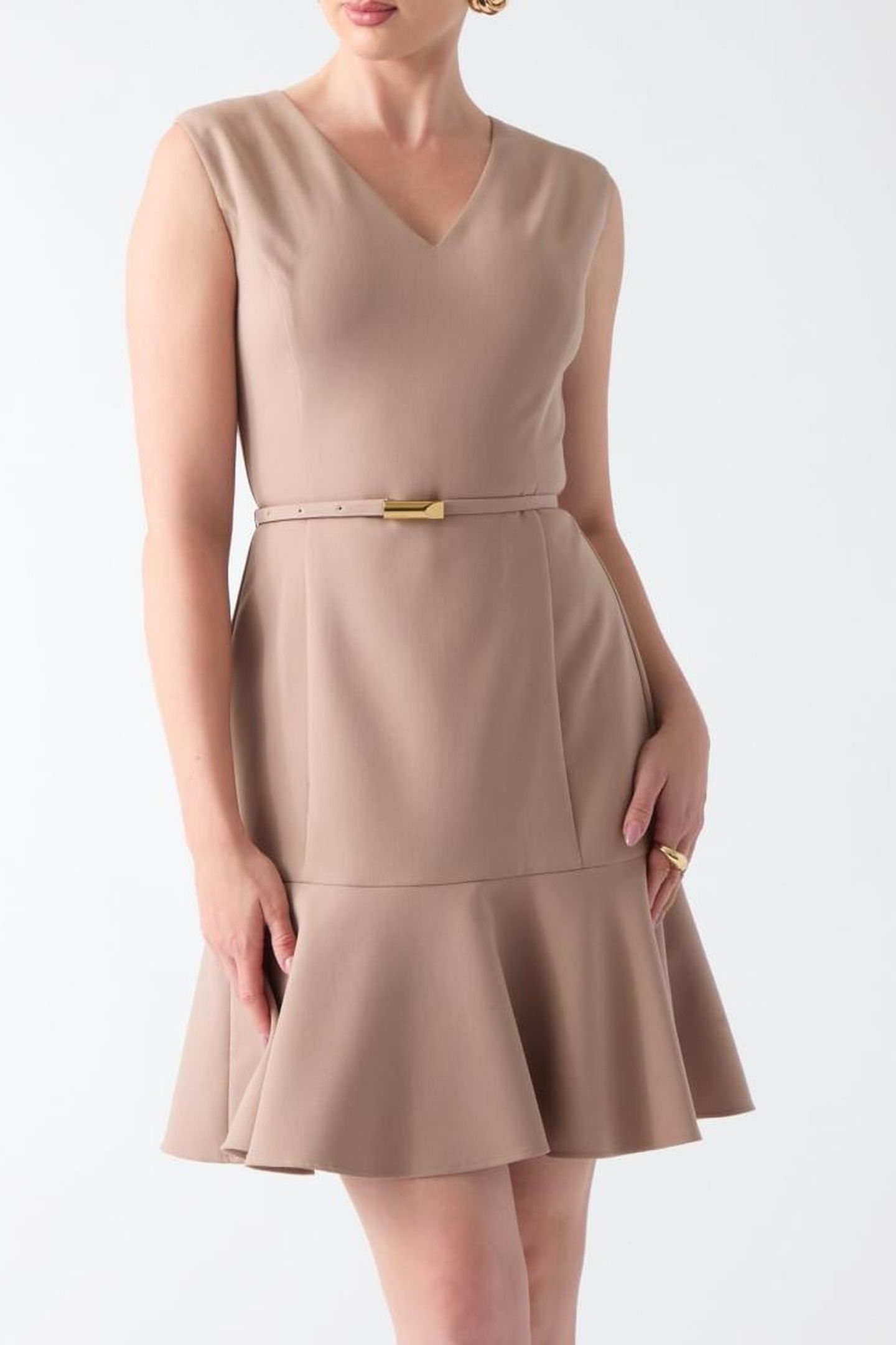 DALIA SL FLARED DRESS SILK TAUPE 2