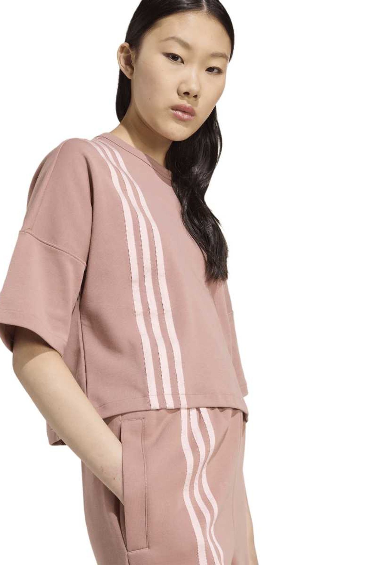 ORIGINALS OFF PLACED 3 STRIPES T-SHIRT WARM CLAY 2