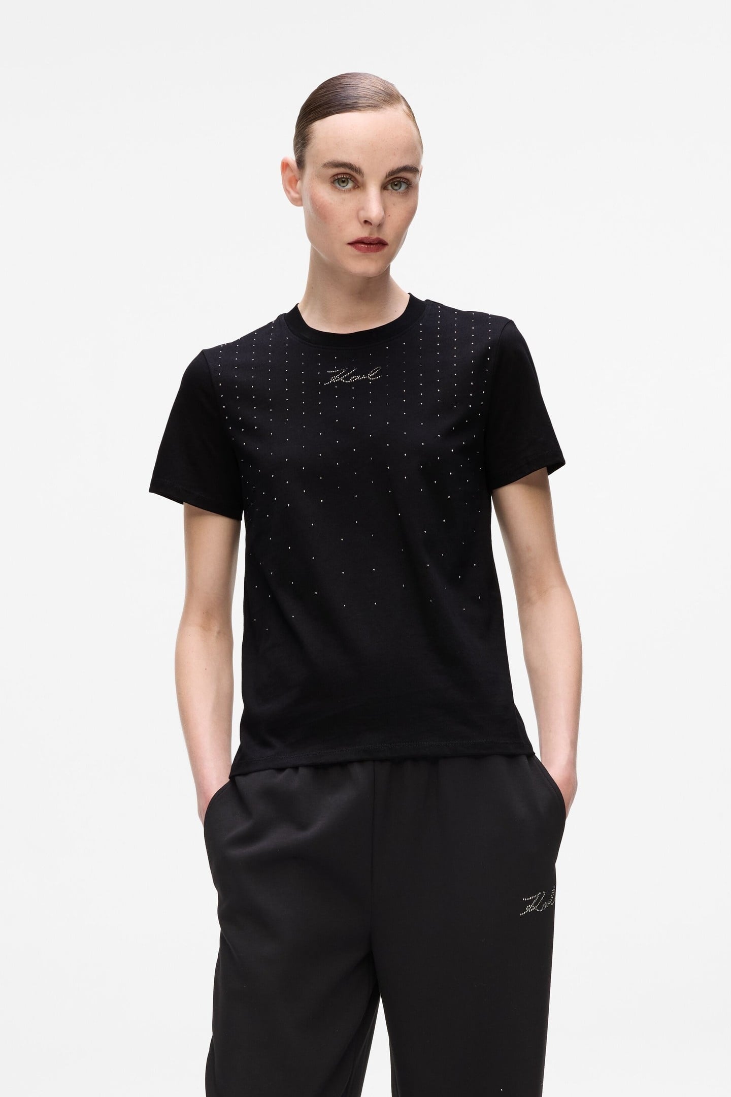 RHINESTONE RAIN T-SHIRT BLACK 1