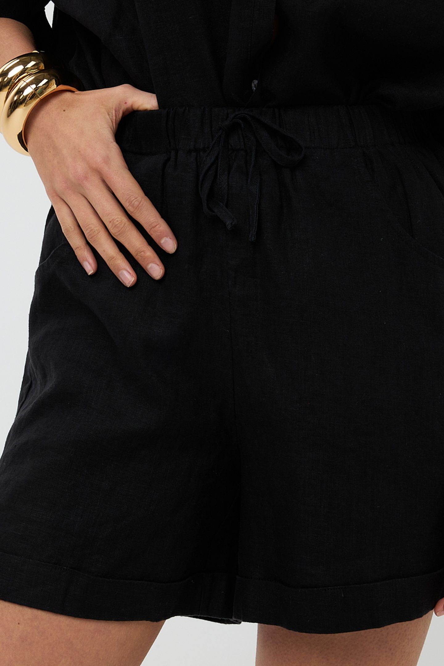 SHORTS LINEN BLACK 6