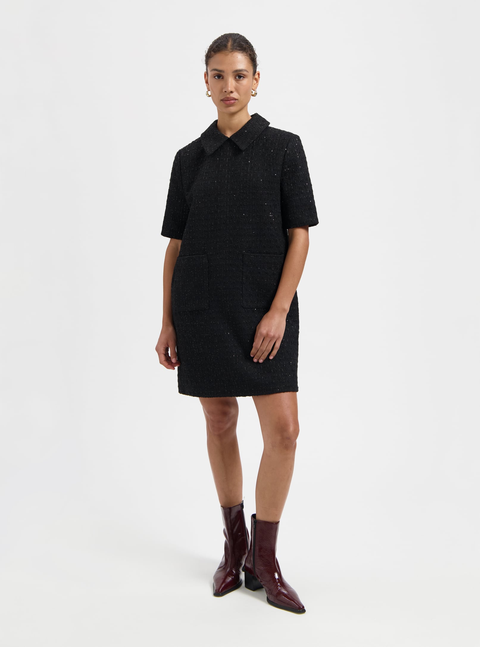 NOUS SOMMES LABELS – EFFIE TWEED DRESS BLACK 1