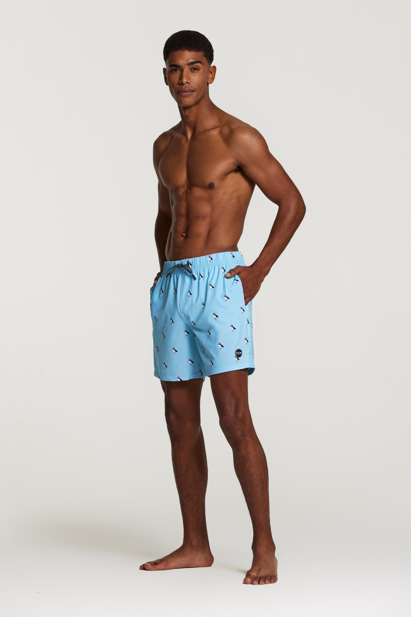 STRETCH SWIMSHORT PUFFIN MAYAN BLUE 1