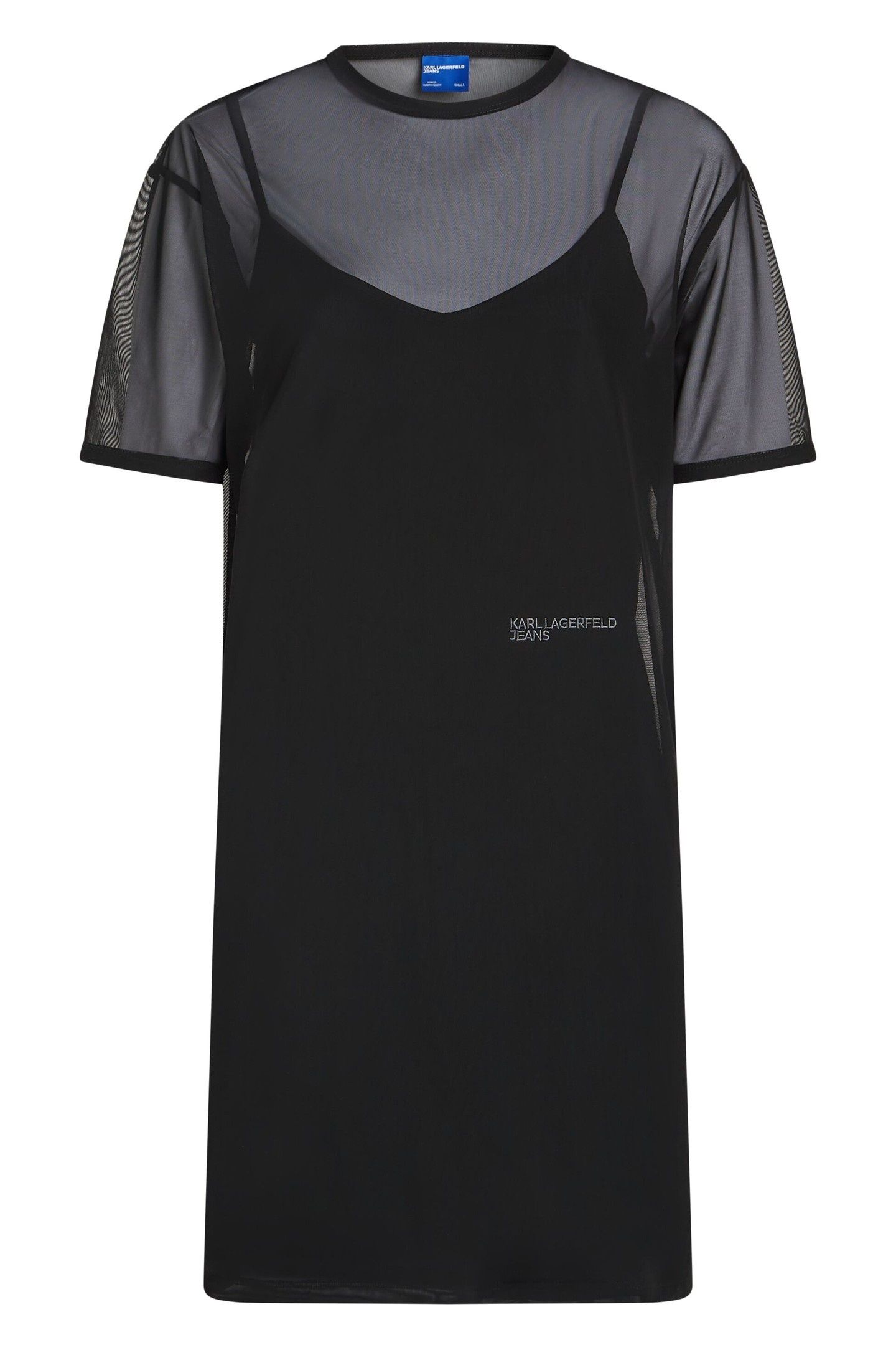JERSEY X MESH DRESS BLACK 5