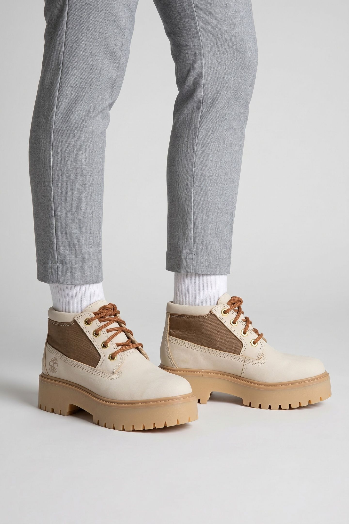 MID LACE UP WATERPROOF BOOT LIGHT BEIGE 4