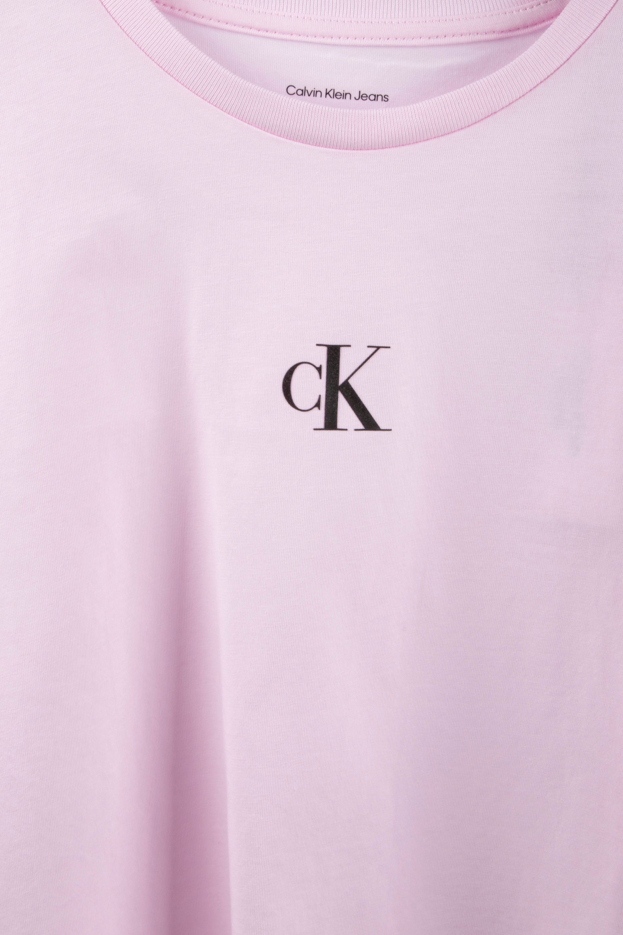 GIRLS CK LOGO BOXY T-SHIRT PEARLY PINK 3