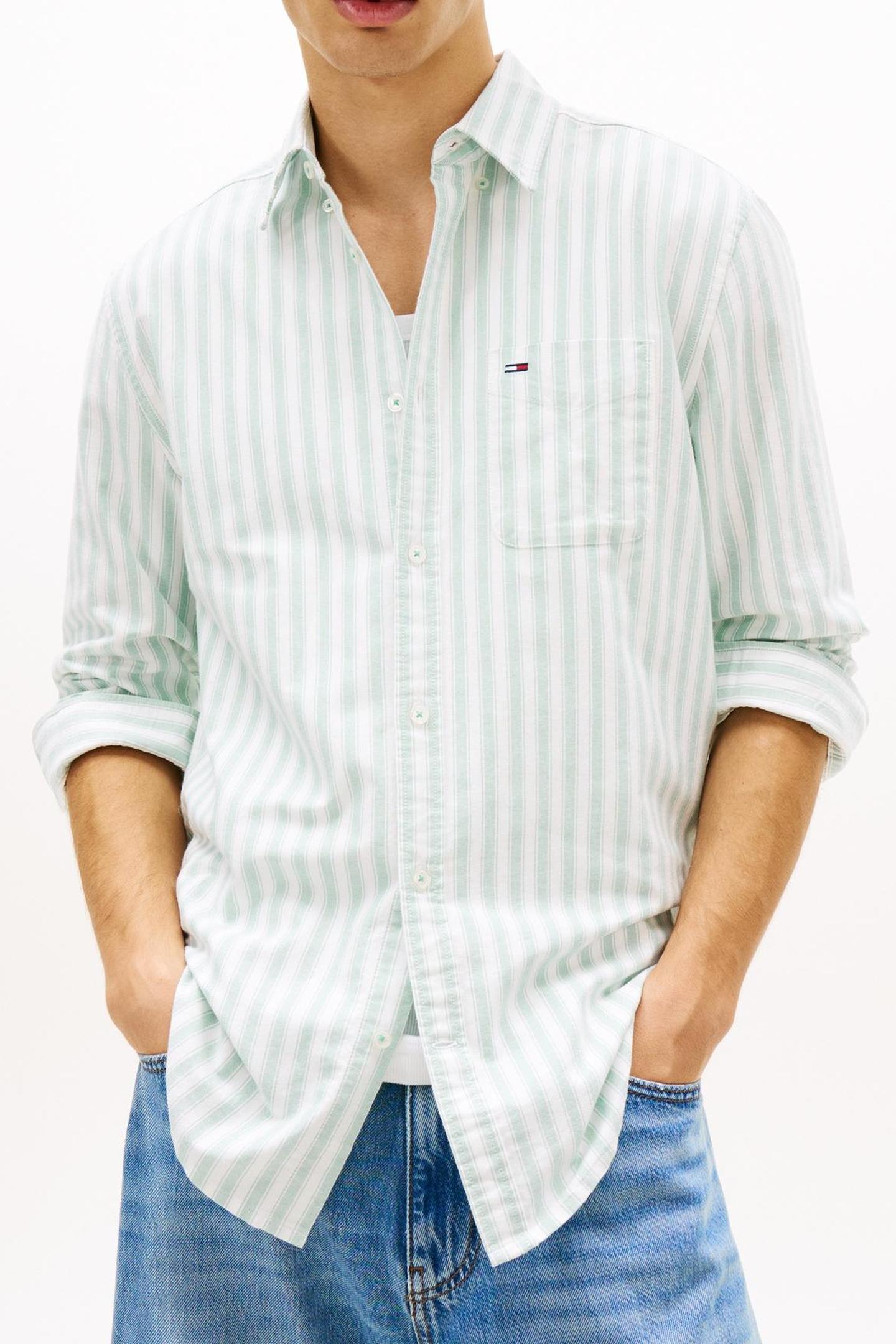 TJM REGULAR STRIPE OXFORD SHIRT BAHAMA GREEN STRIPE 1