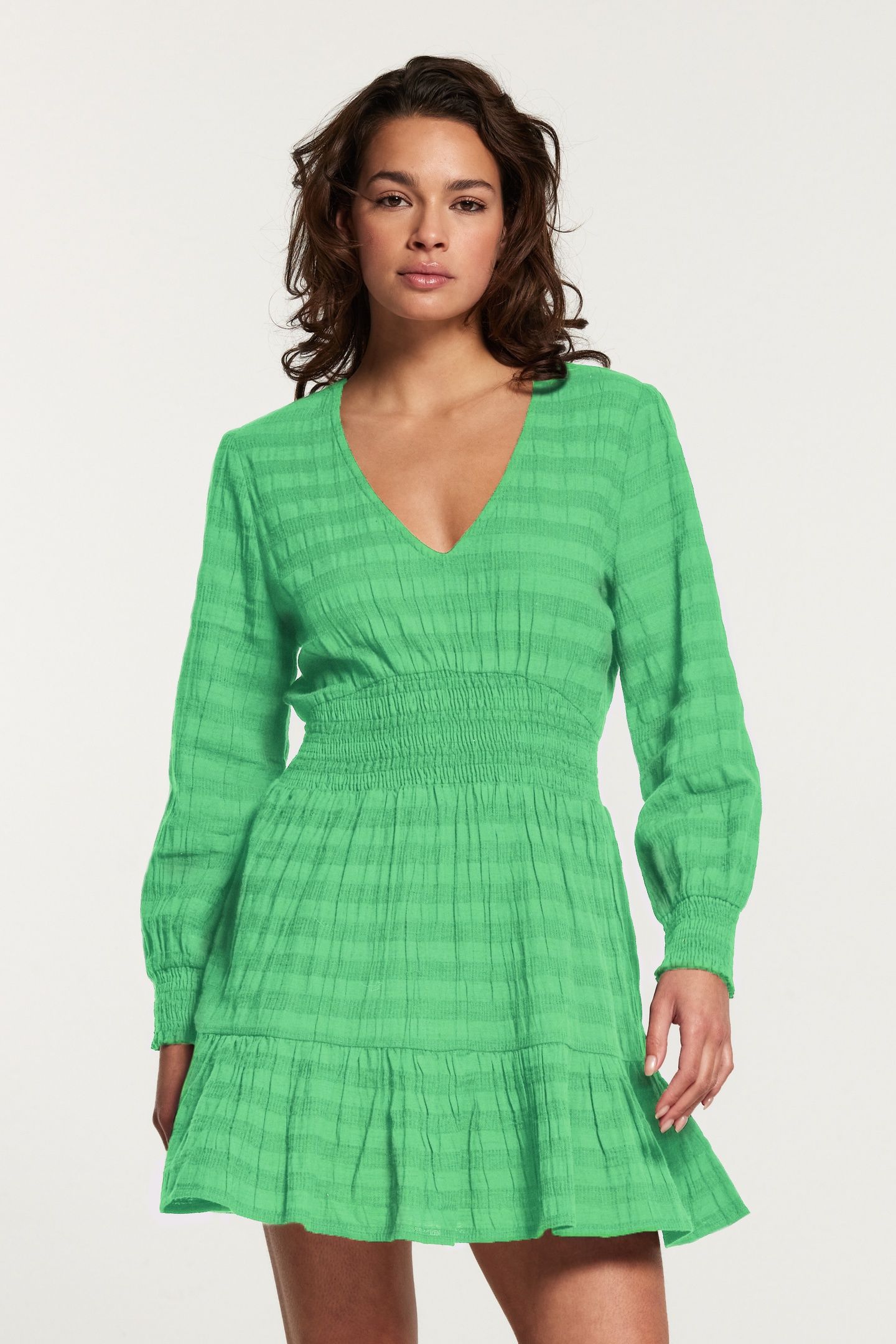 ZARAGOSA DRESS TASMANIA STRIPE FRESH GREEN 3