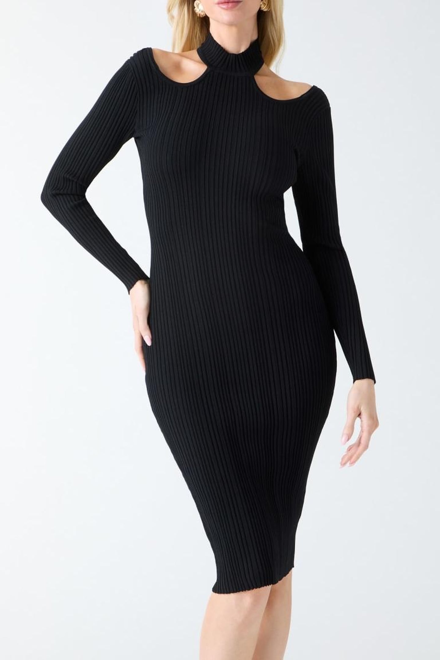 NARA SWEATER DRESS JET BLACK A996 1