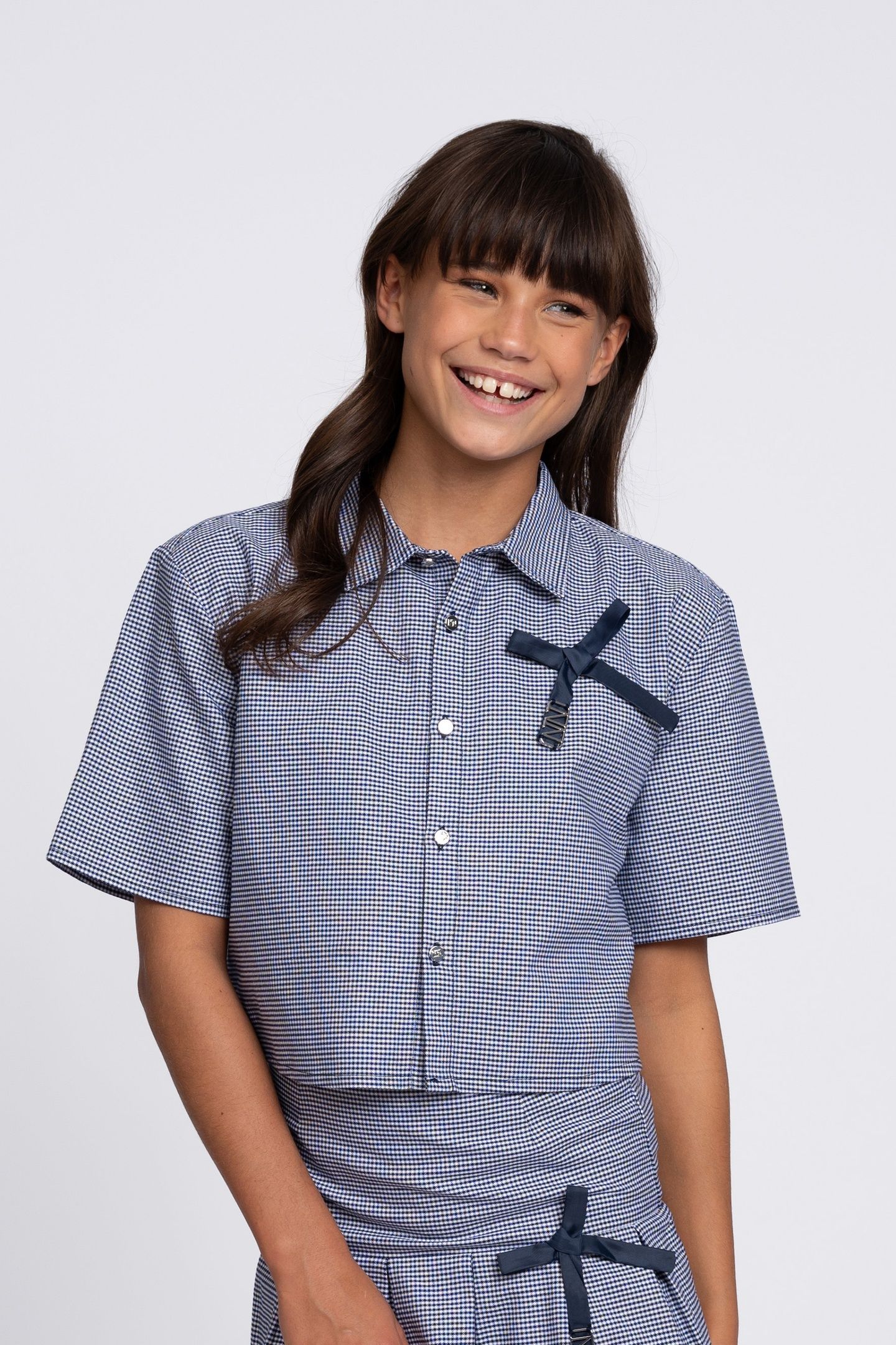 POLLY BLOUSE OFF WHITE/ROYAL BLUE 1