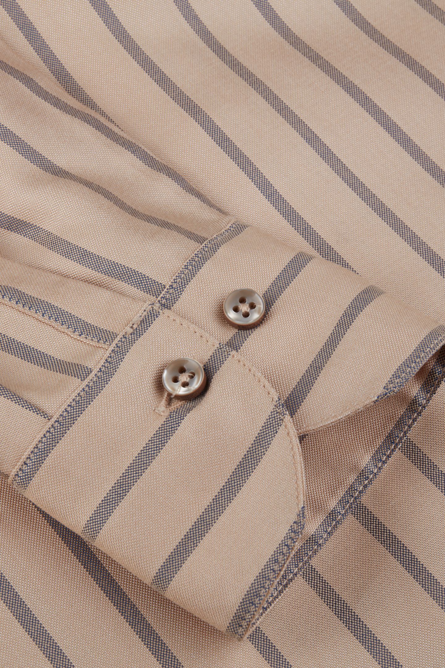 DINA SHIRT, LONG BEIGE STRIPE 6