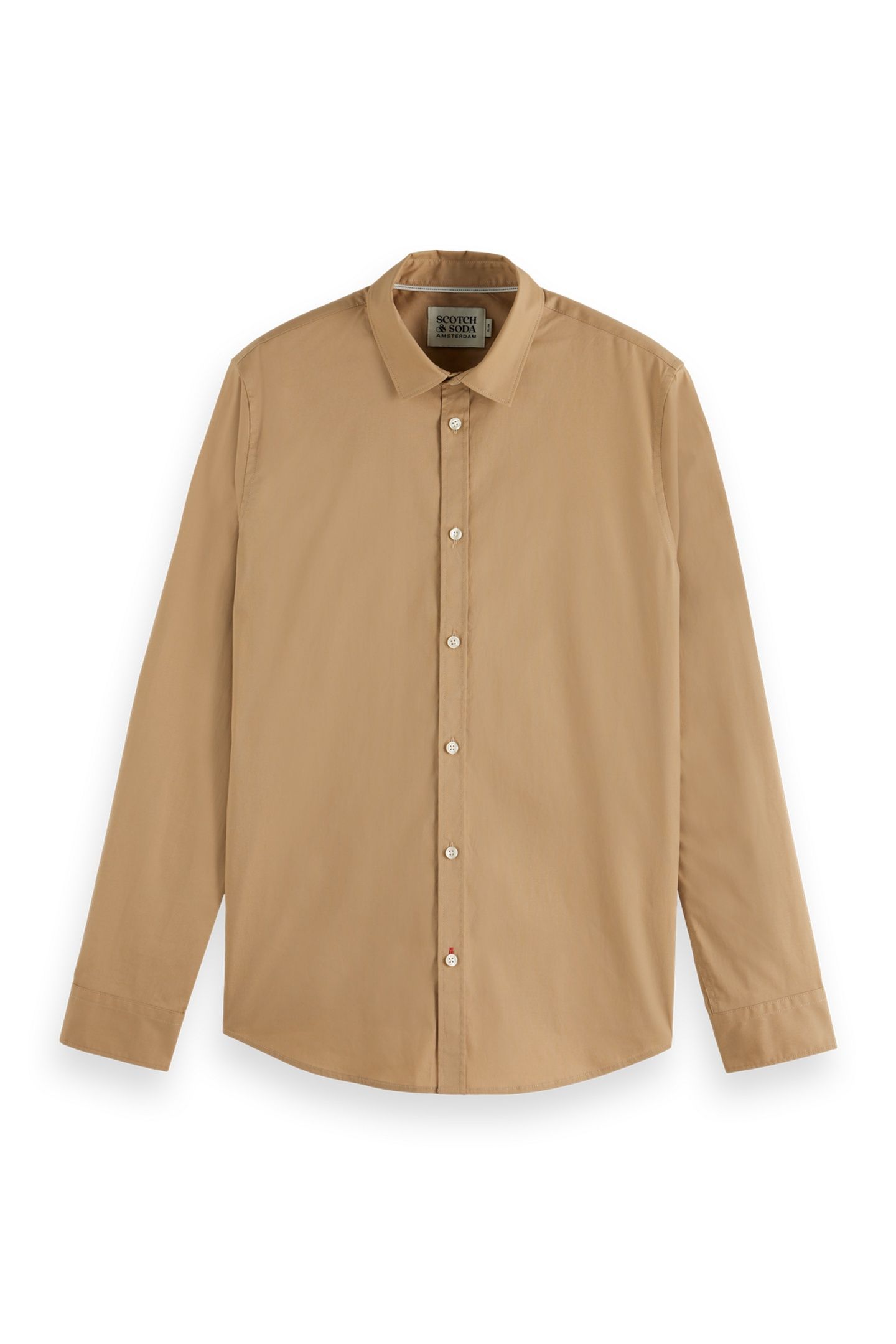 SEASONAL CORE SOLID SLIM FIT POPLIN SHIRT TANNIN 1