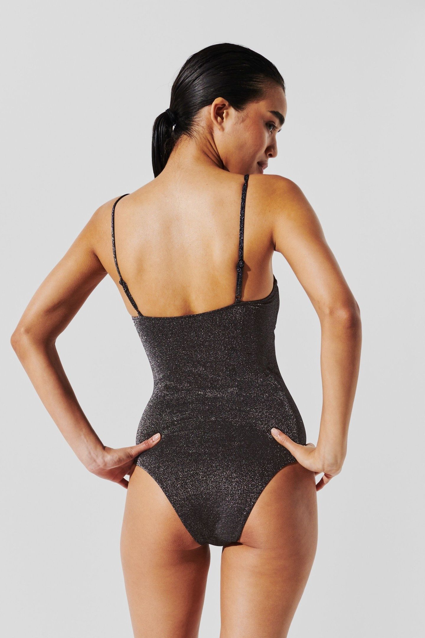 KARL DNA RING RIO SWIMSUIT BLACK LUREX 2