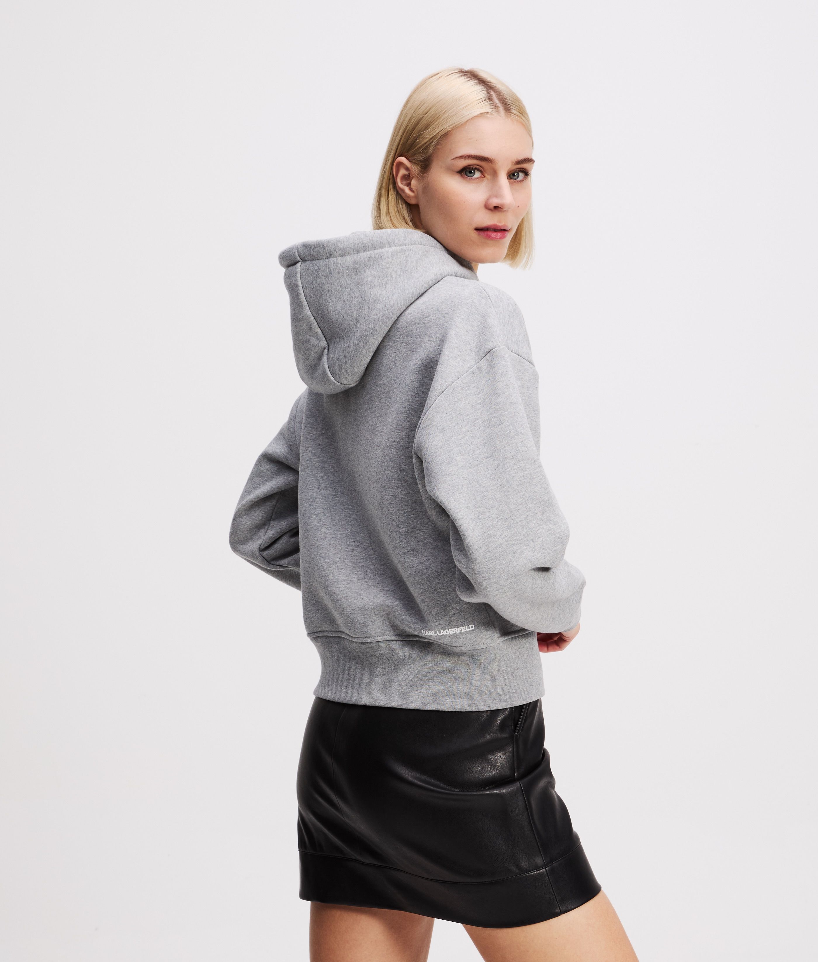 IKON PATCH CROPPED HOODIE LIGHT GREY MELANGE 2