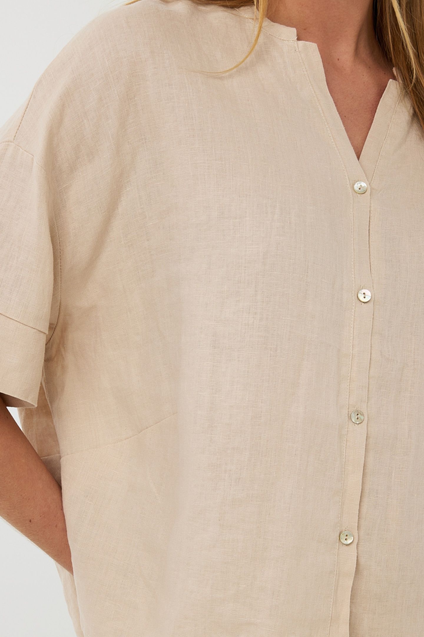 BLOUSE OVERSIZED LINEN SAND 7