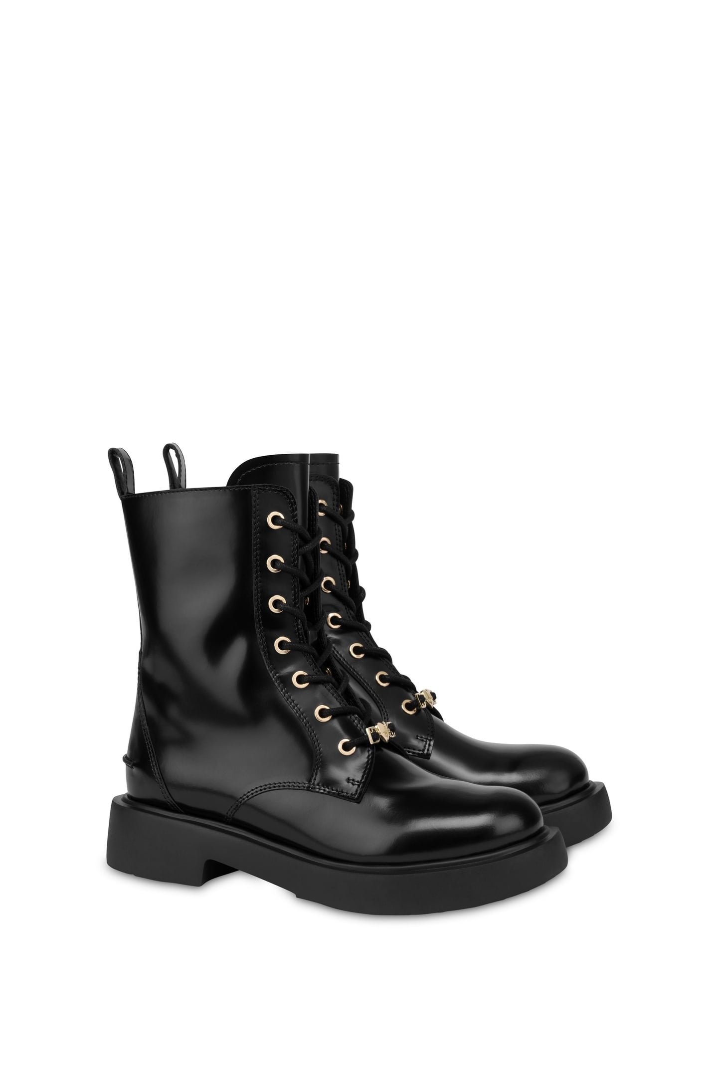 CITY LOVE COMBAT BOOTS IN ABRASIVE CALFSKIN BLACK 2