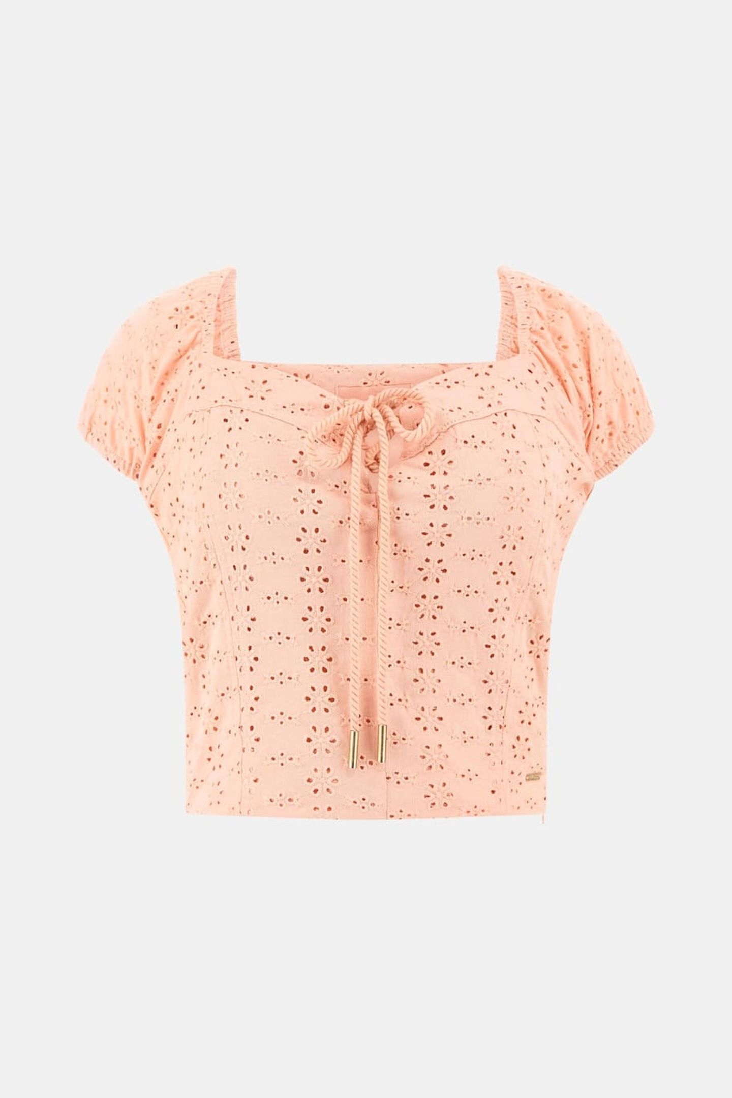 GUESS ECO ELIANE SS PUFFED TOP PEACH CREME MULTI 2