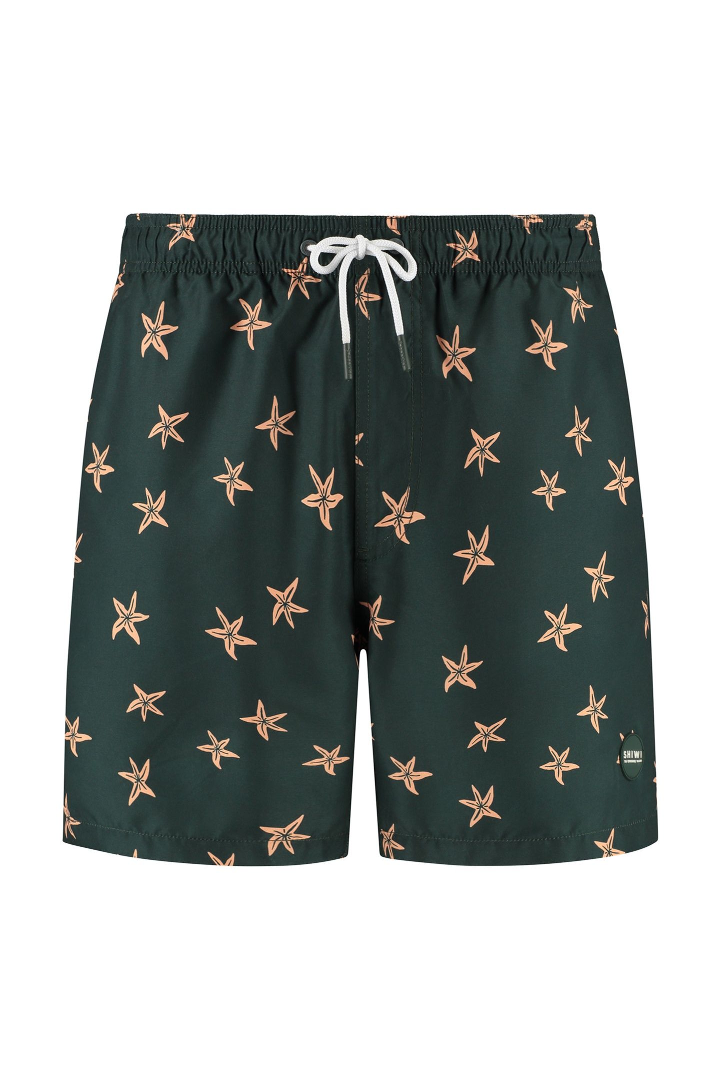 MIKE SWIM SHORTS 7 INCH STARFISHES GREEN LEAF MINI STARFISH 5